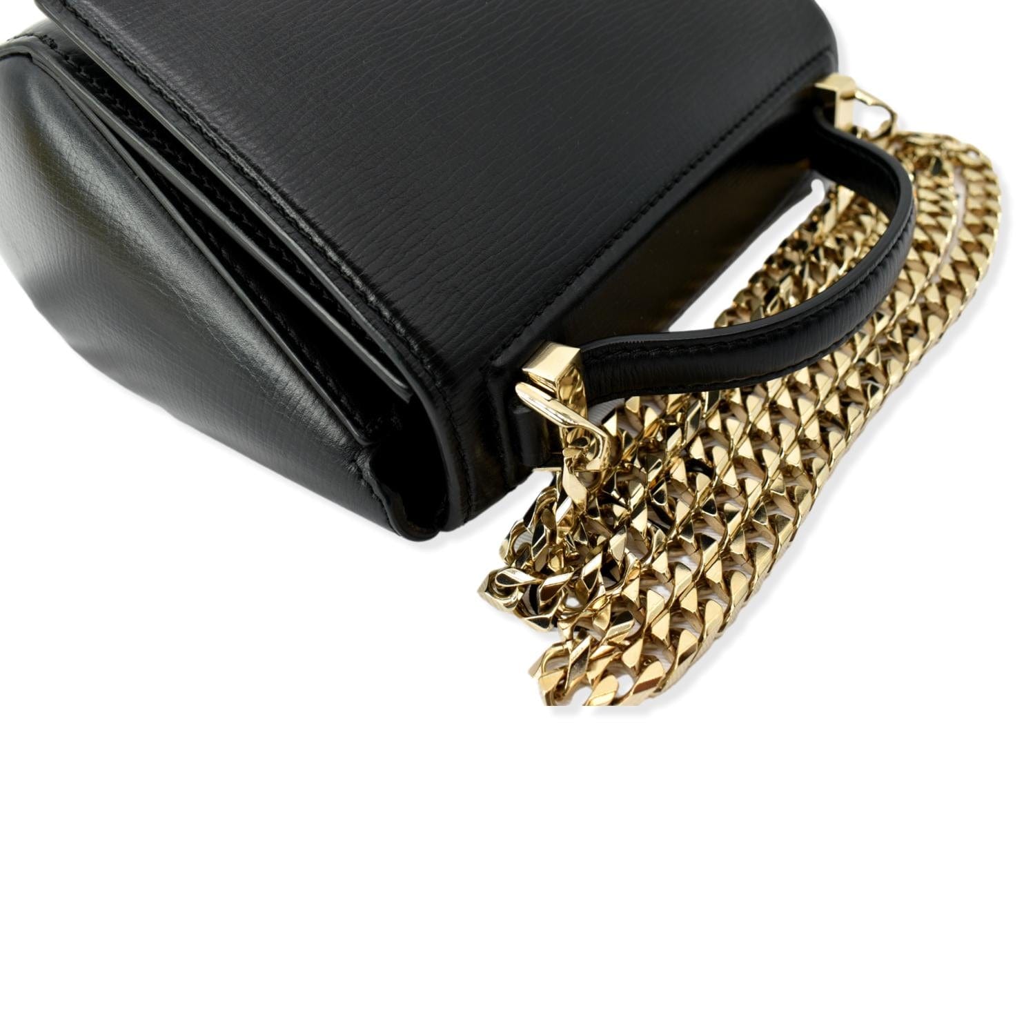 Givenchy Mini Pandora Box Calfskin Leather Chain Bag Black