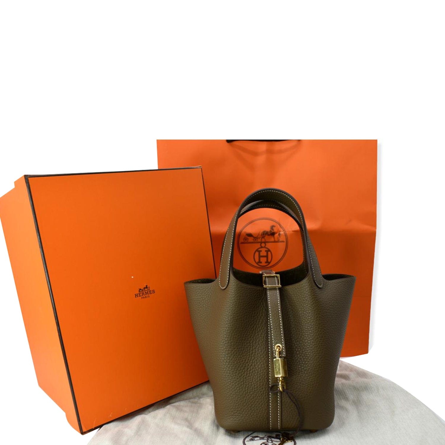 Hermes Picotin 18 Taurillon Clemence Orange With Gold Hardware