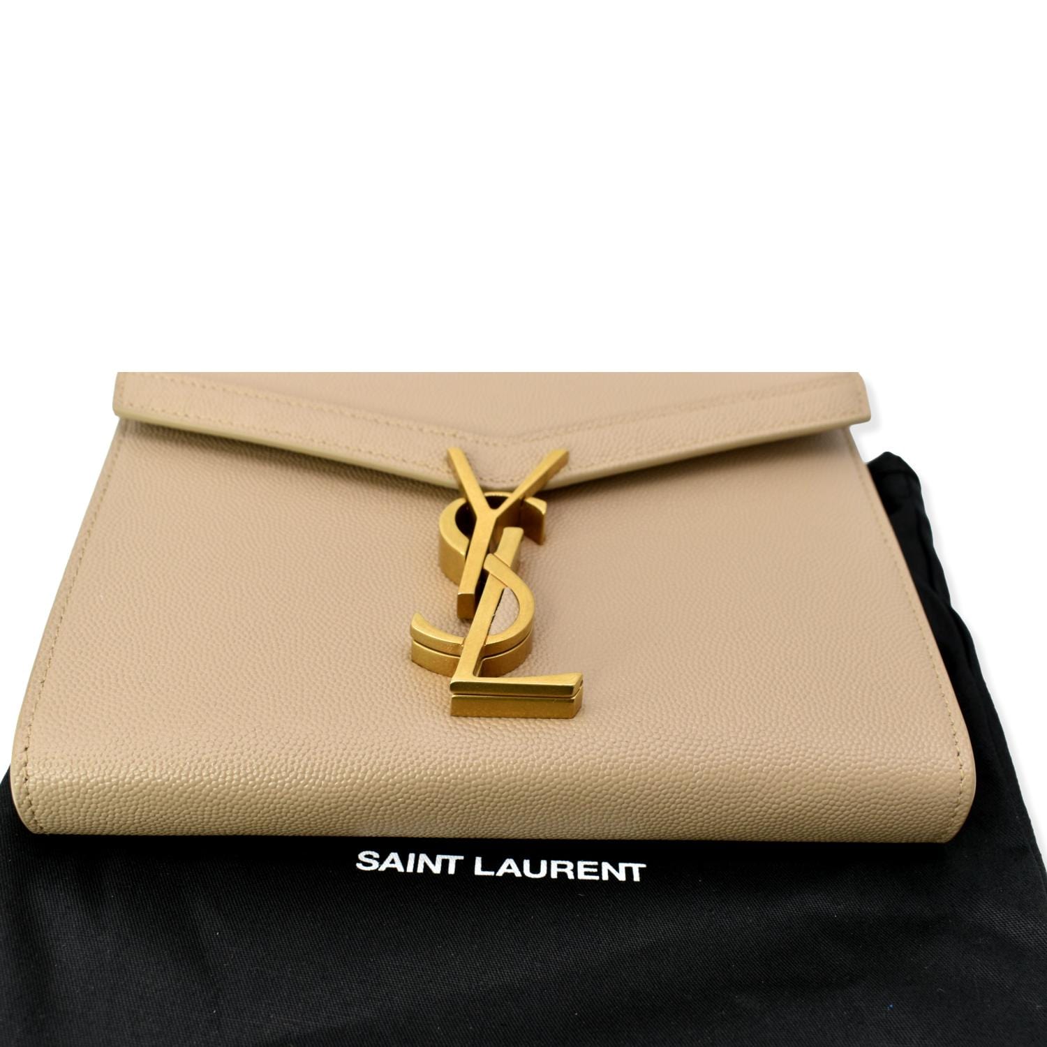 Saint Laurent Women's Cassandra Chain Wallet - Taupe Black One-Size