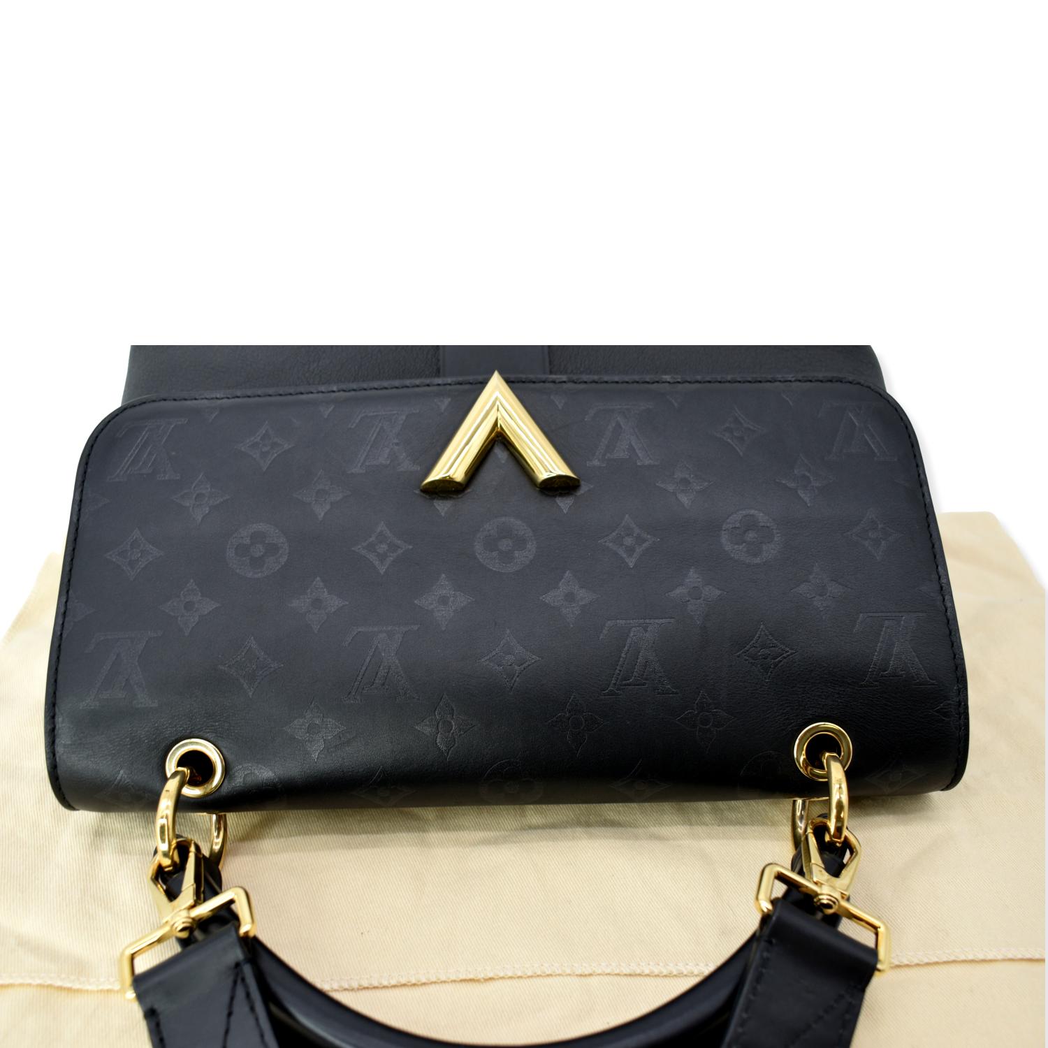Louis+Vuitton+Very+One+Handle+Top+Handle+Bag+Black+Leather for