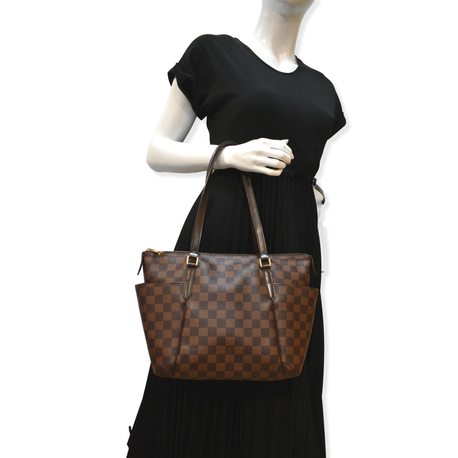 Louis Vuitton Totally MM Damier Ebene Shoulder Tote Bag