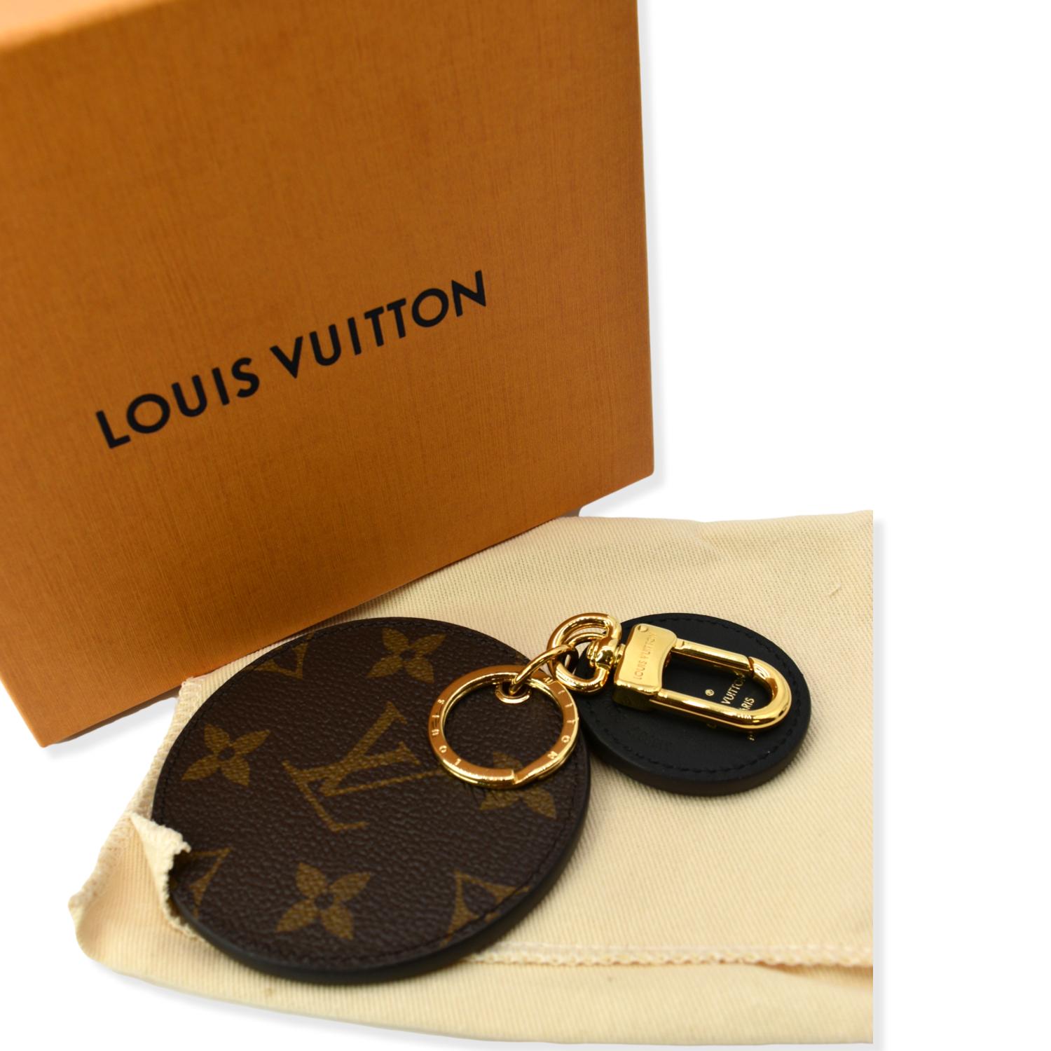 LOUIS VUITTON Calfskin Monogram Printed LV Fortune Cookie Bag Charm Key  Holder Brown 1294902