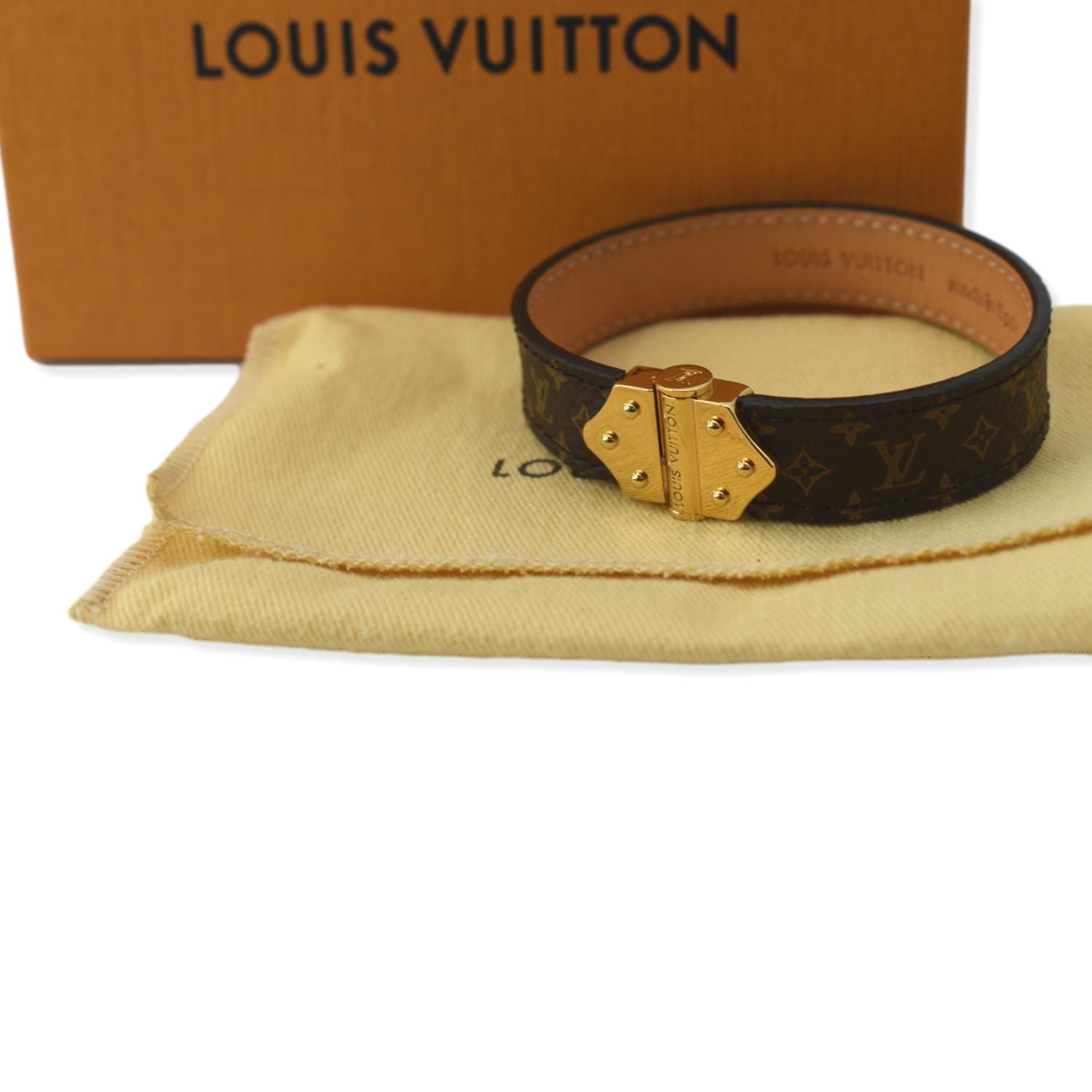 Louis Vuitton Monogram Fasten Your LV Bracelet, Brown, 17