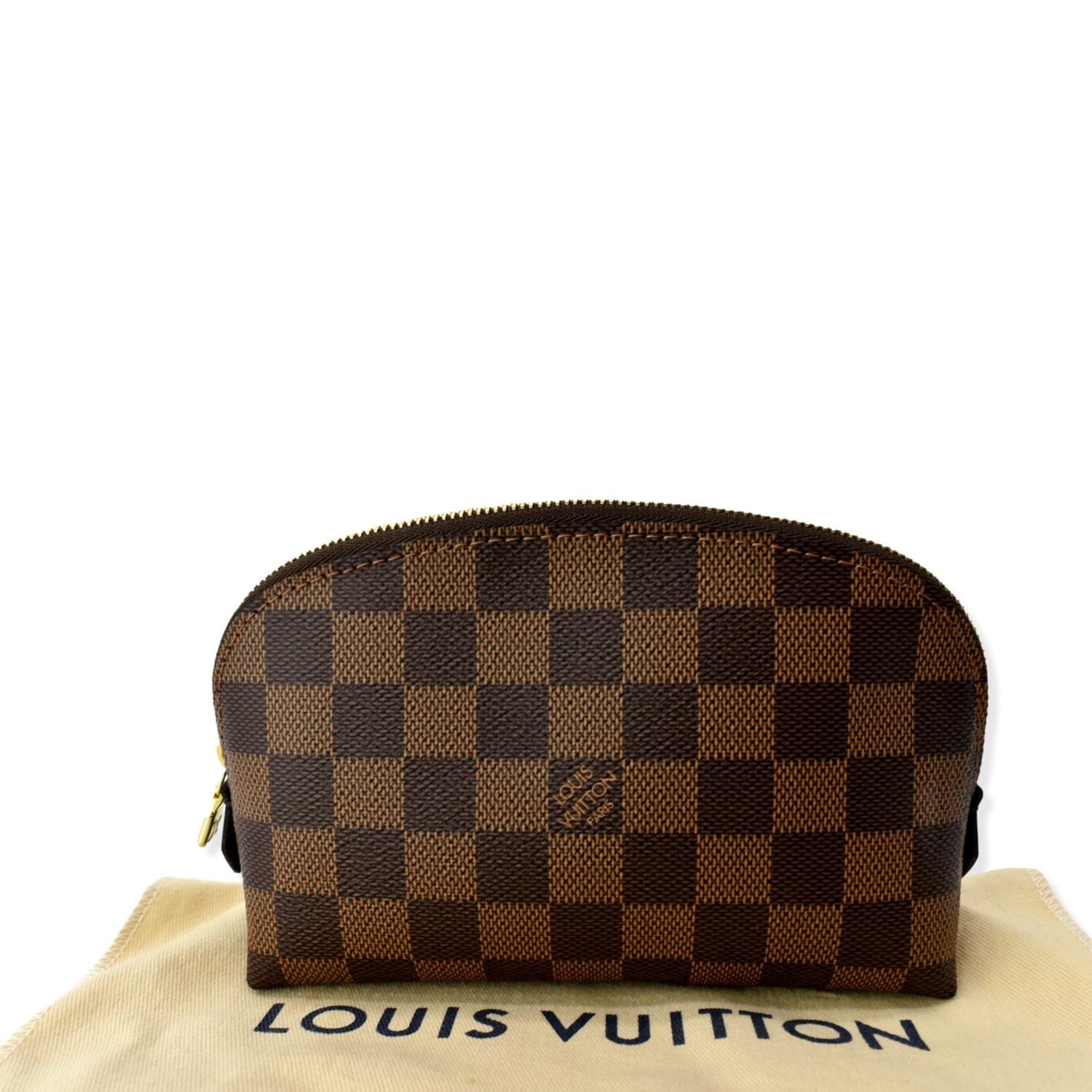 Louis Vuitton Damier Ebene Cosmetic Pouch PM Demi Ronde 99lk830s For Sale  at 1stDibs
