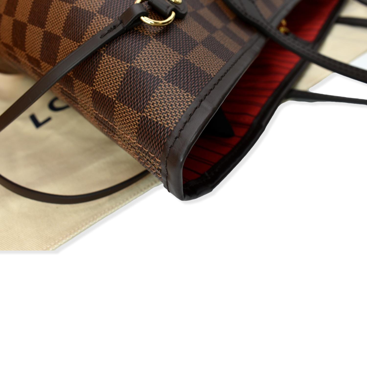 Neverfull leather tote Louis Vuitton Brown in Leather - 32105640