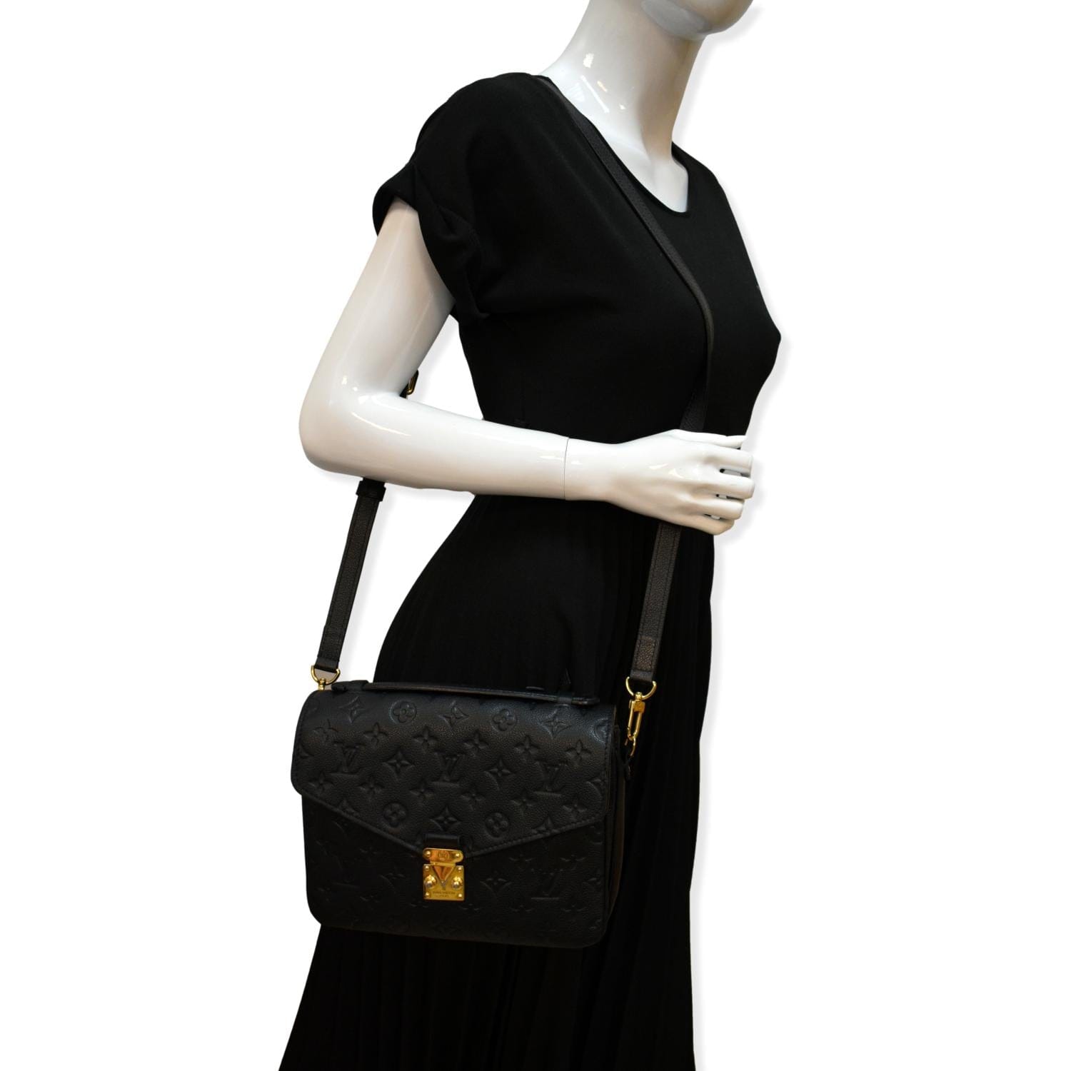 Authentic Louis Vuitton Metis Pochette Black Empreinte Leather Shoulder Bag