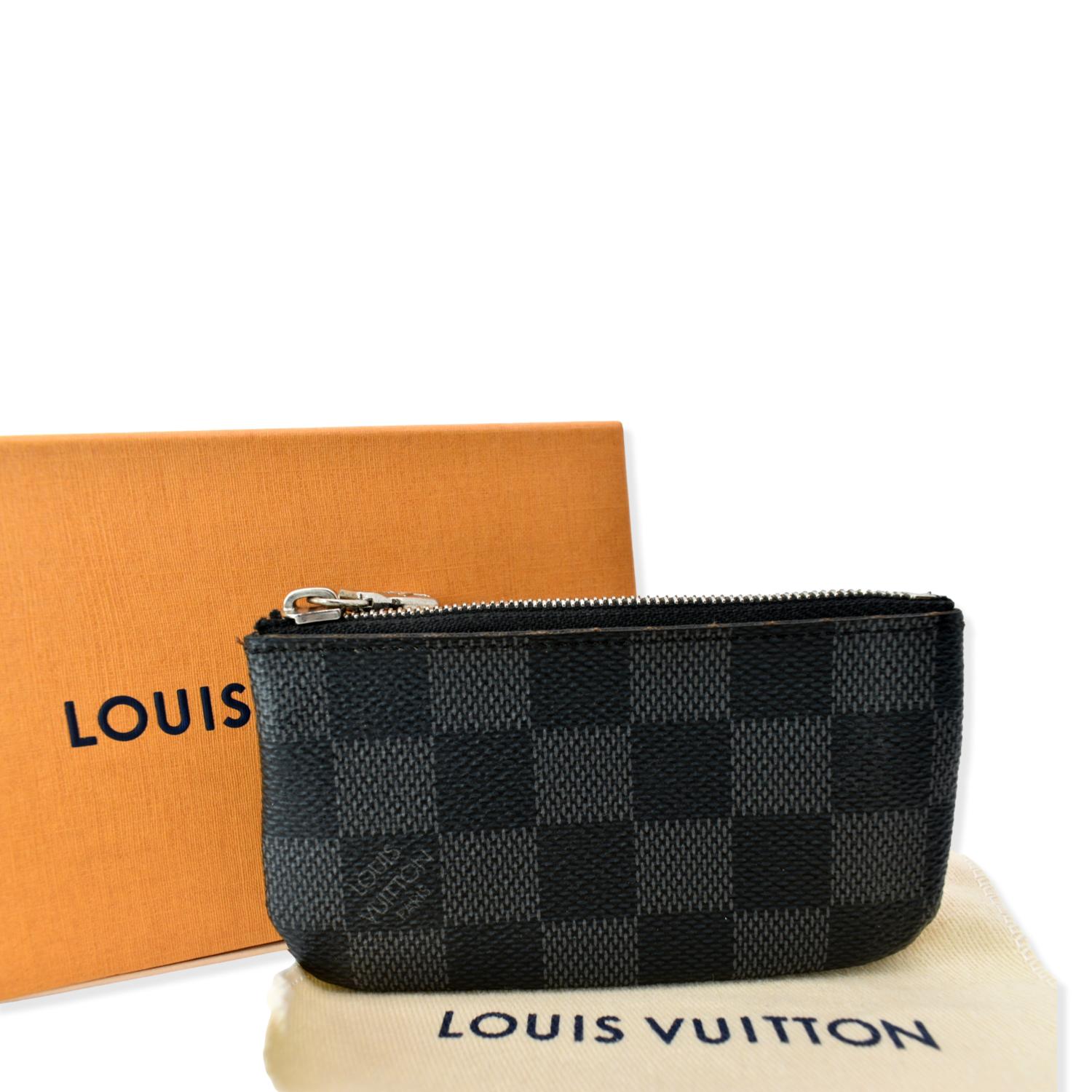 Louis Vuitton Damier Graphite Womens Coin Cases, Black