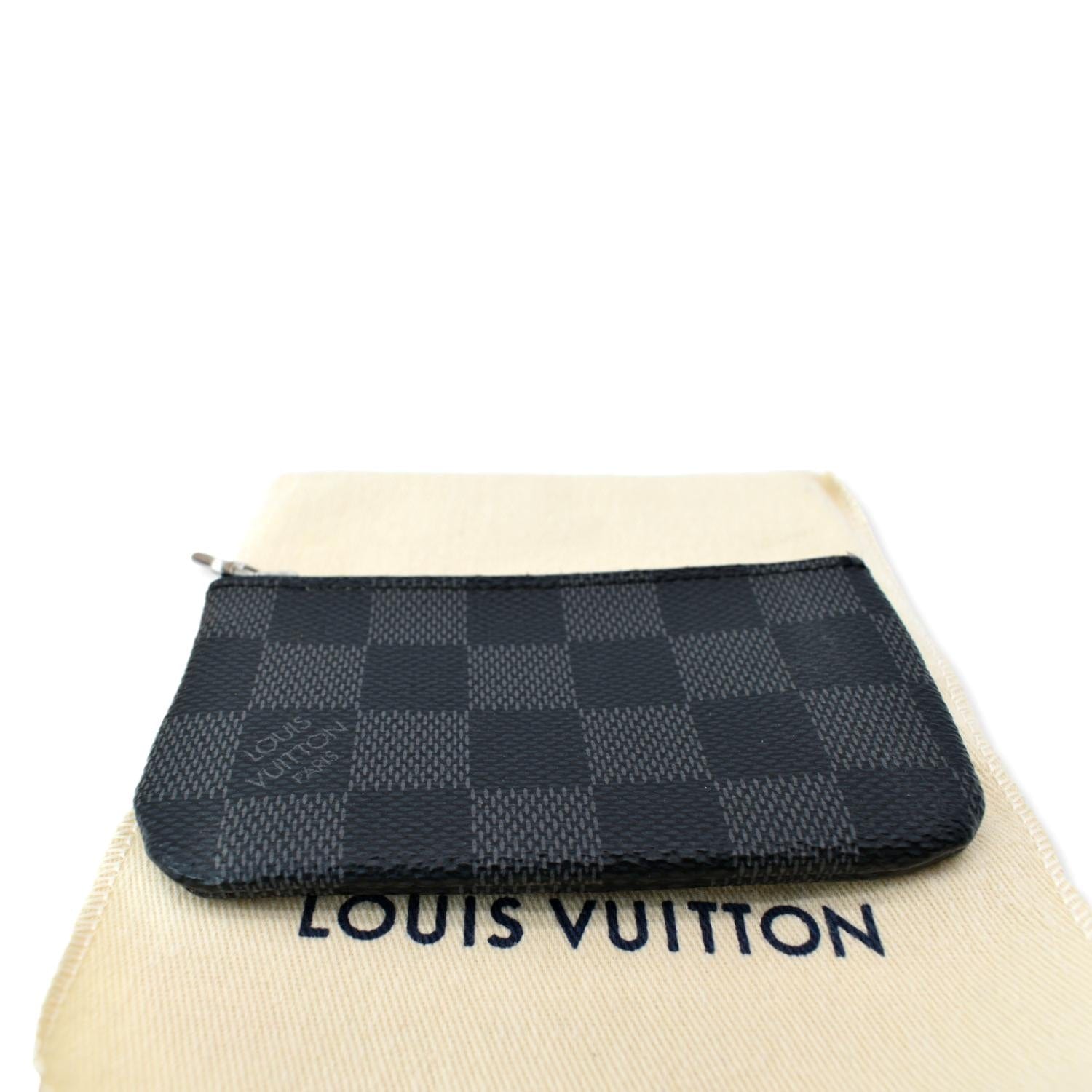 Pre-owned Louis Vuitton Pochette Cle Key Pouch Damier Graphite