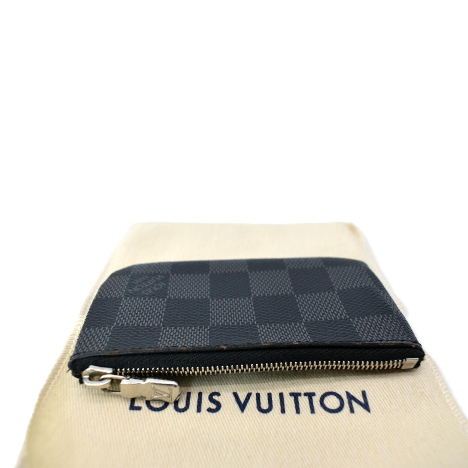 Louis Vuitton Pochette Cle Key Pouch Damier Graphite Black/Gray in Coated  Canvas with Silver-tone - US