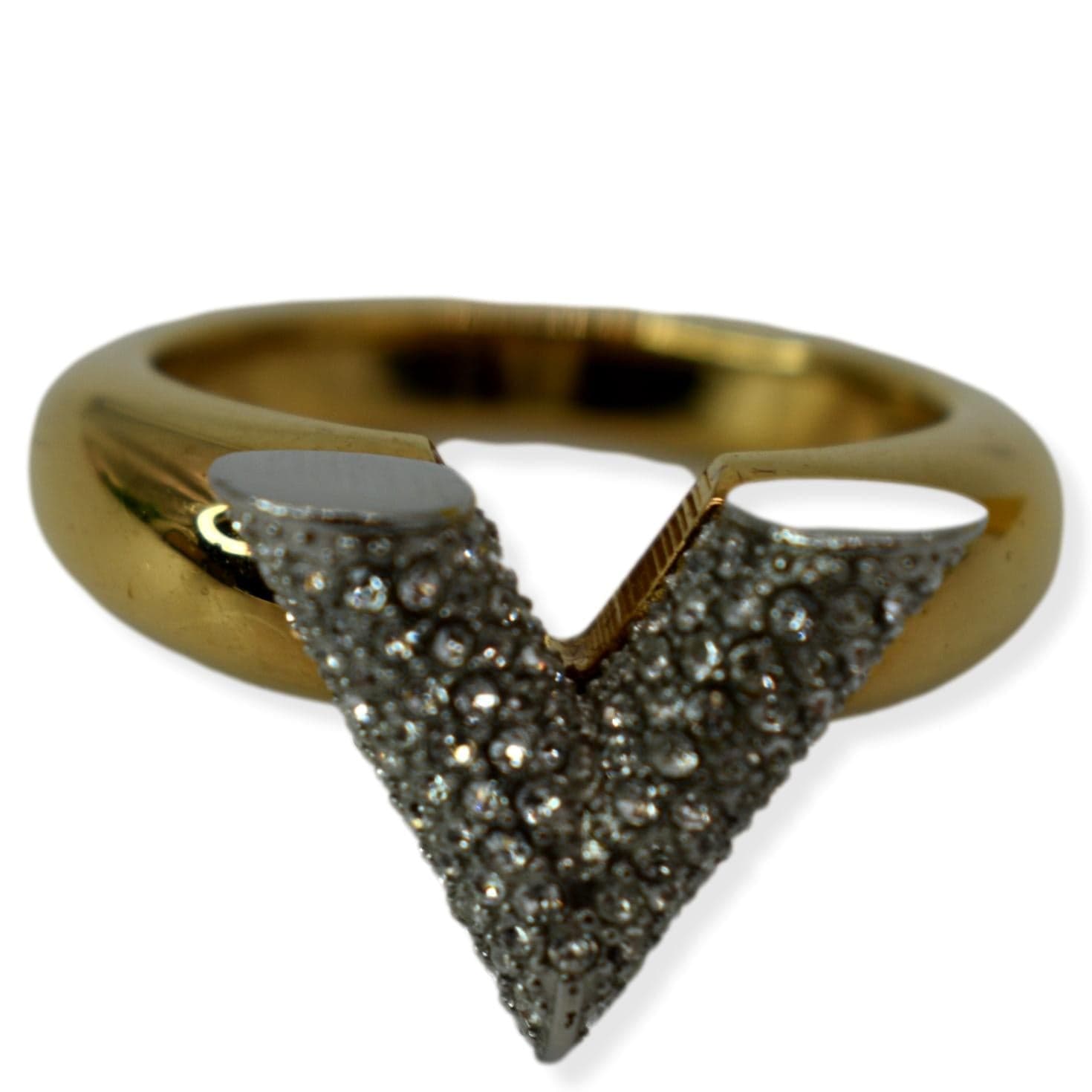 Louis Vuitton, Jewelry, Louis Vuitton V Ring Rose Gold Swarosky Crystals