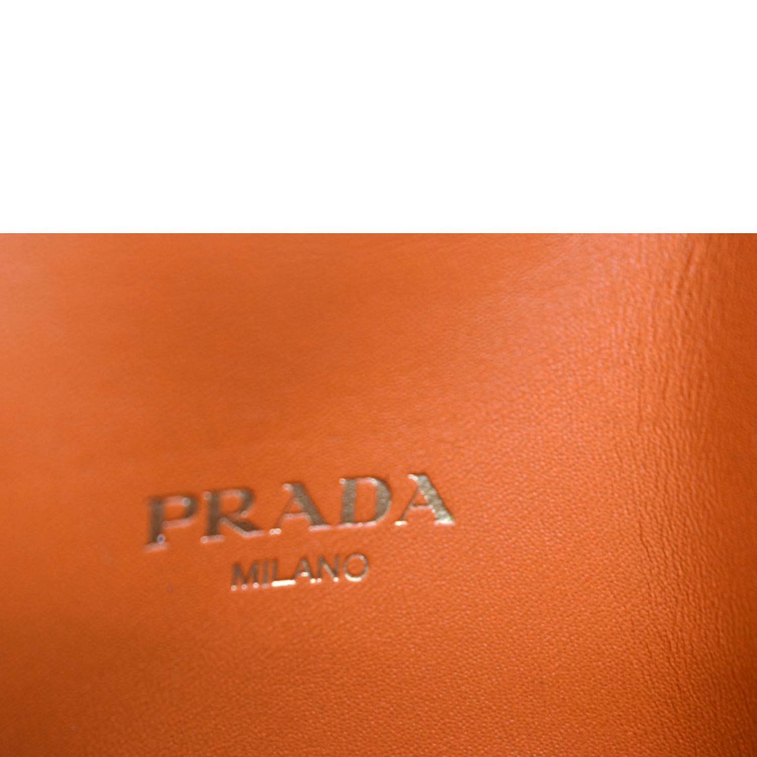 Prada Orange Vitello Move Compact Wallet QNA1A2KAOB000