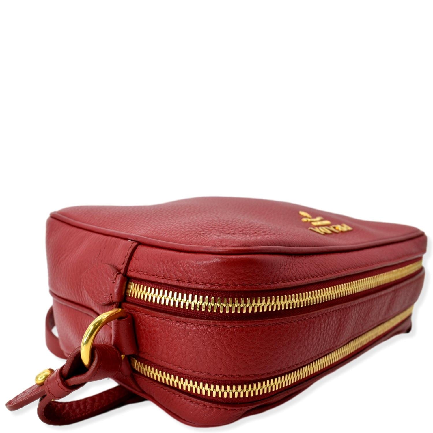 Coach Red Leather Double Zip Camera Crossbody Bag Coach