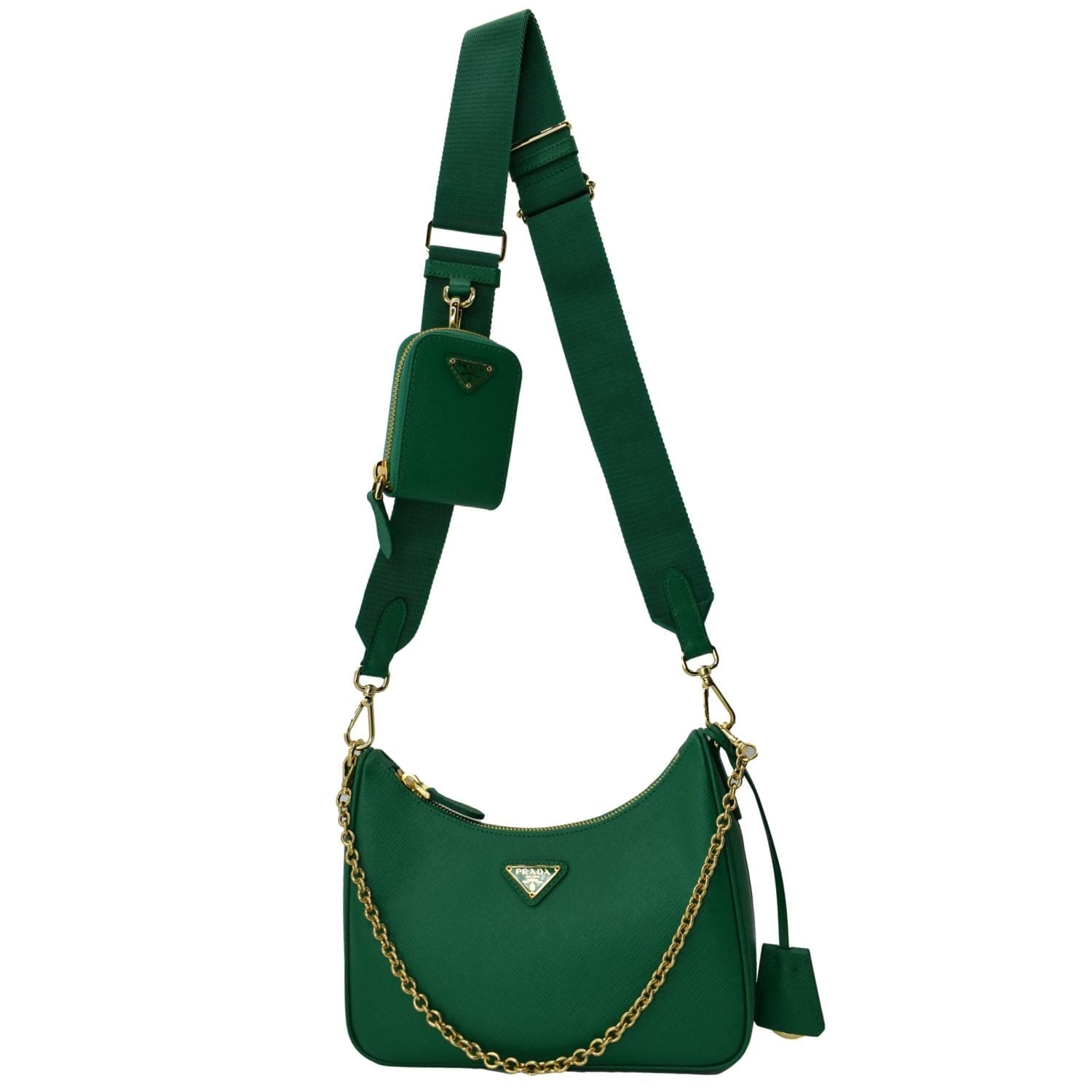 Re-edition 2005 handbag Prada Green in Synthetic - 23027616