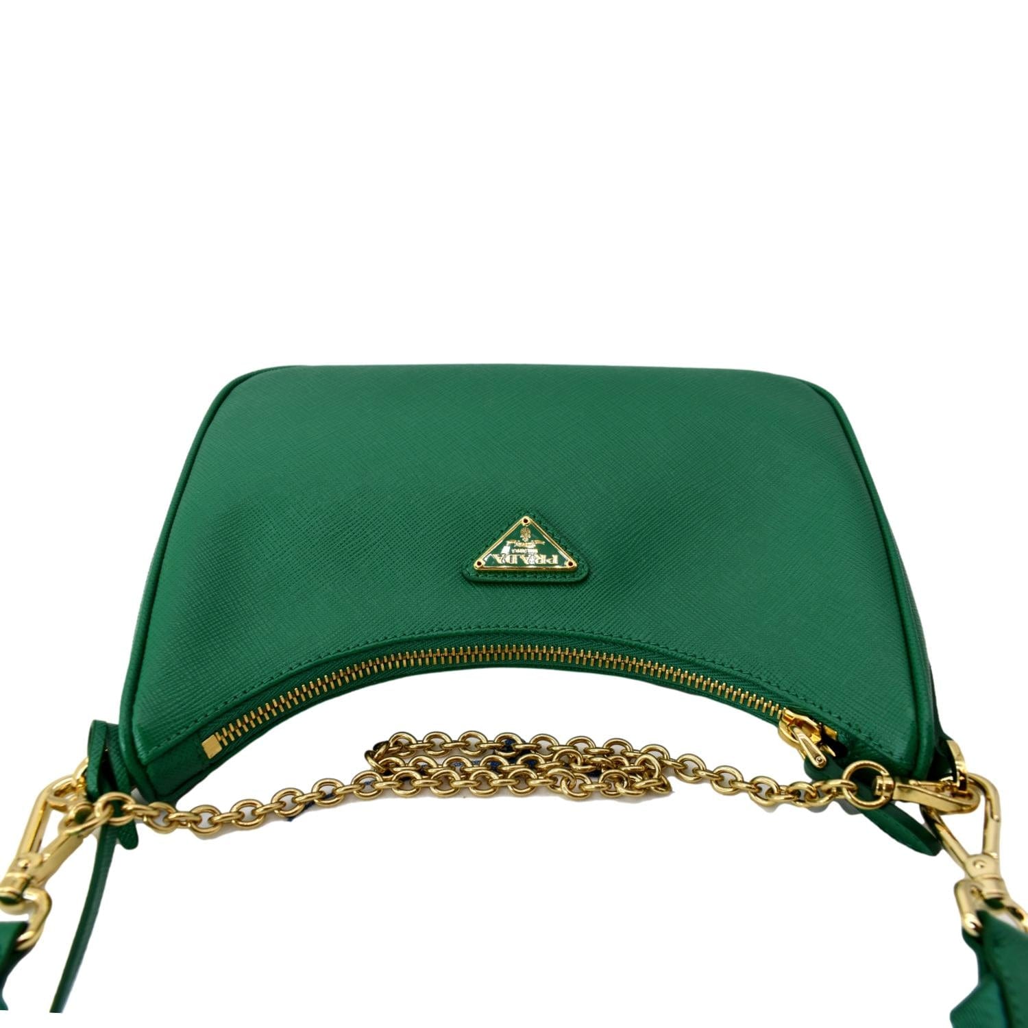 Prada Green Saffiano Lux Leather Re-Edition 2005 Shoulder Bag
