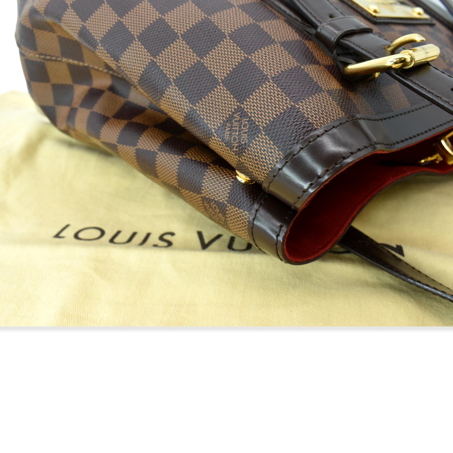 Louis Vuitton Hampstead MM Damier Ebene Leather Tote Shoulder Bag Purse  Handbag