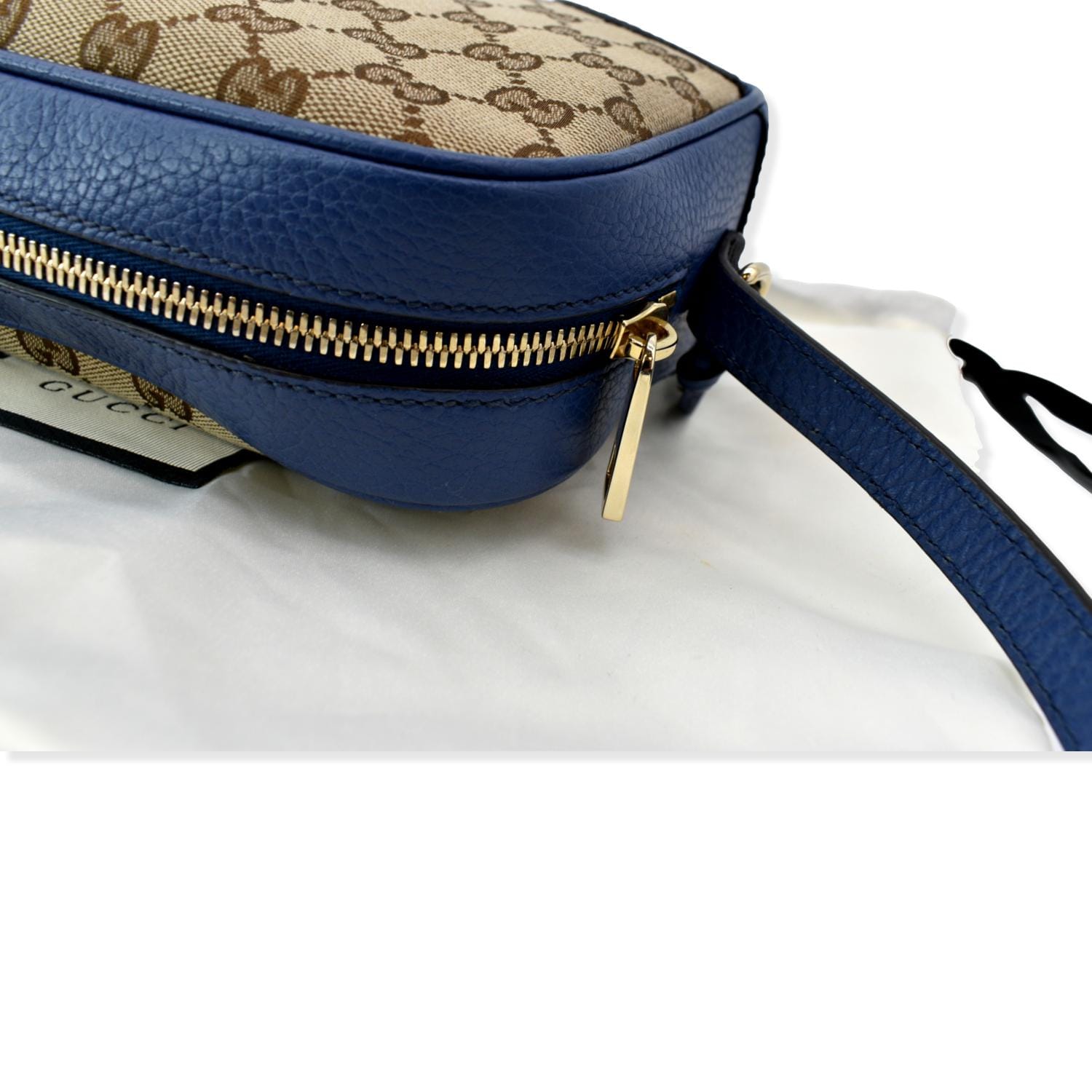 Gucci Soho Bree Crossbody Bag Blue in Leather with Gold-tone - US