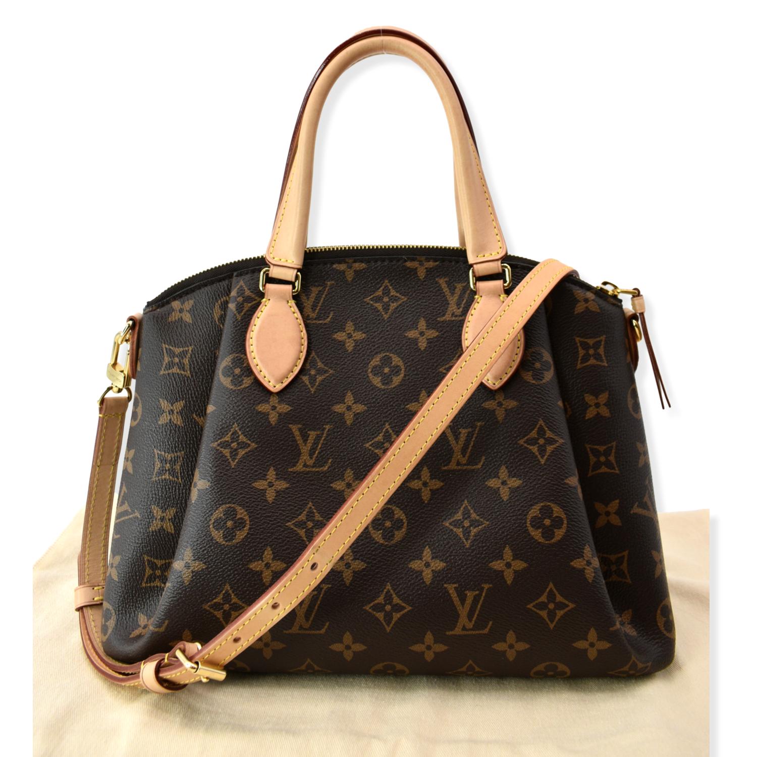 Lot - Louis Vuitton Rivoli monogram business handbag purse: coated canvas  with rolled leather handles 12 1/2H x 15 1/2W x 4 3/4D, 4H (strap drop)