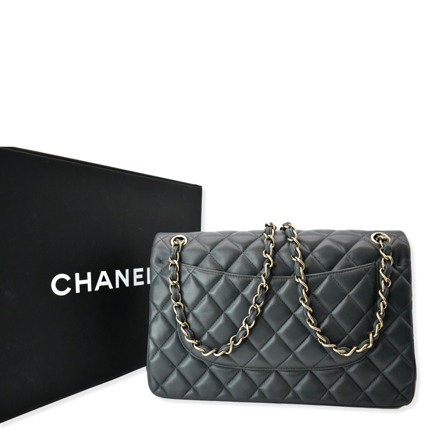 Chanel 2022 Classic Jumbo Lambskin Double Flap Bag - Grey Shoulder Bags,  Handbags - CHA905061