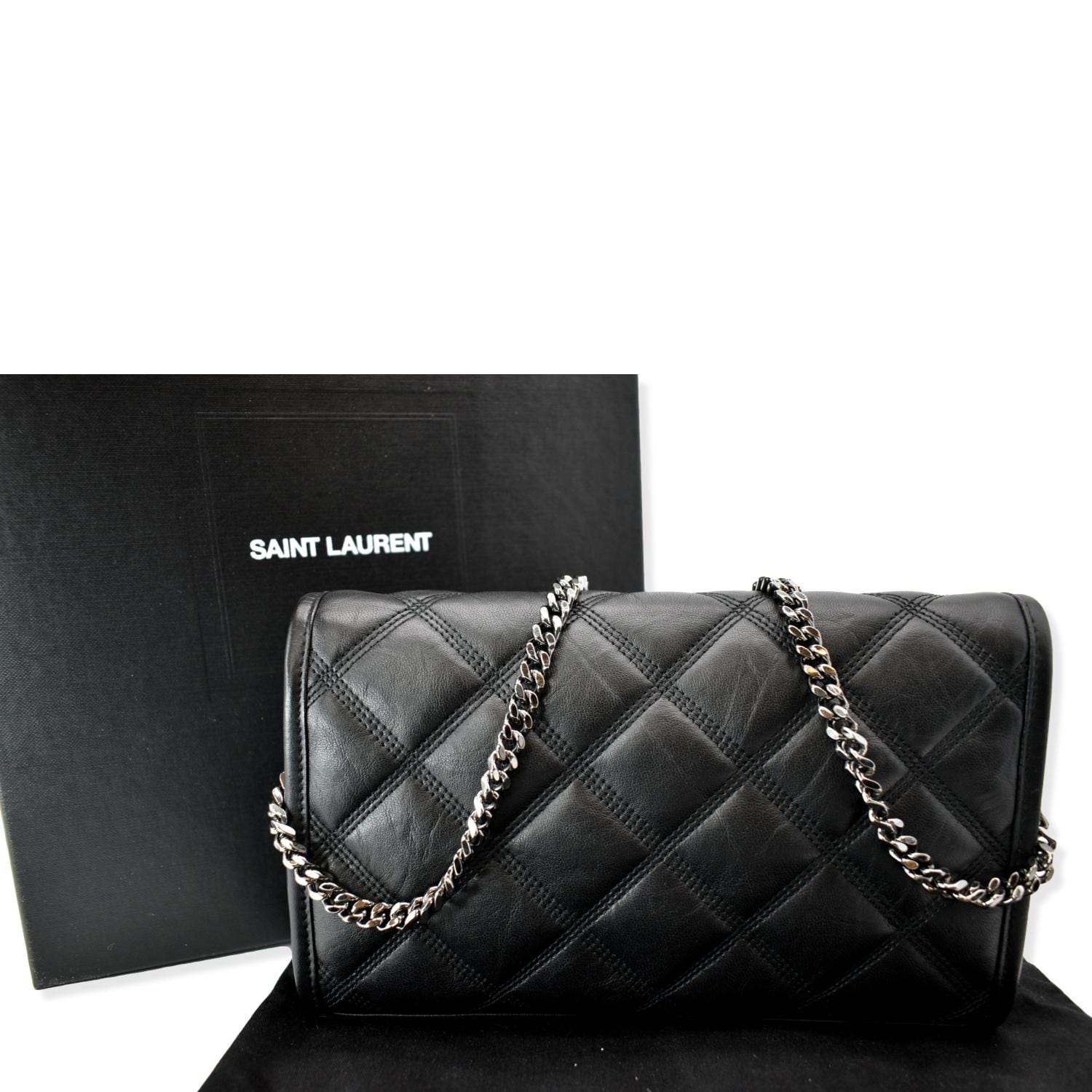 SAINT LAURENT Medium Loulou Leather Shoulder Bag in Black | COCOON
