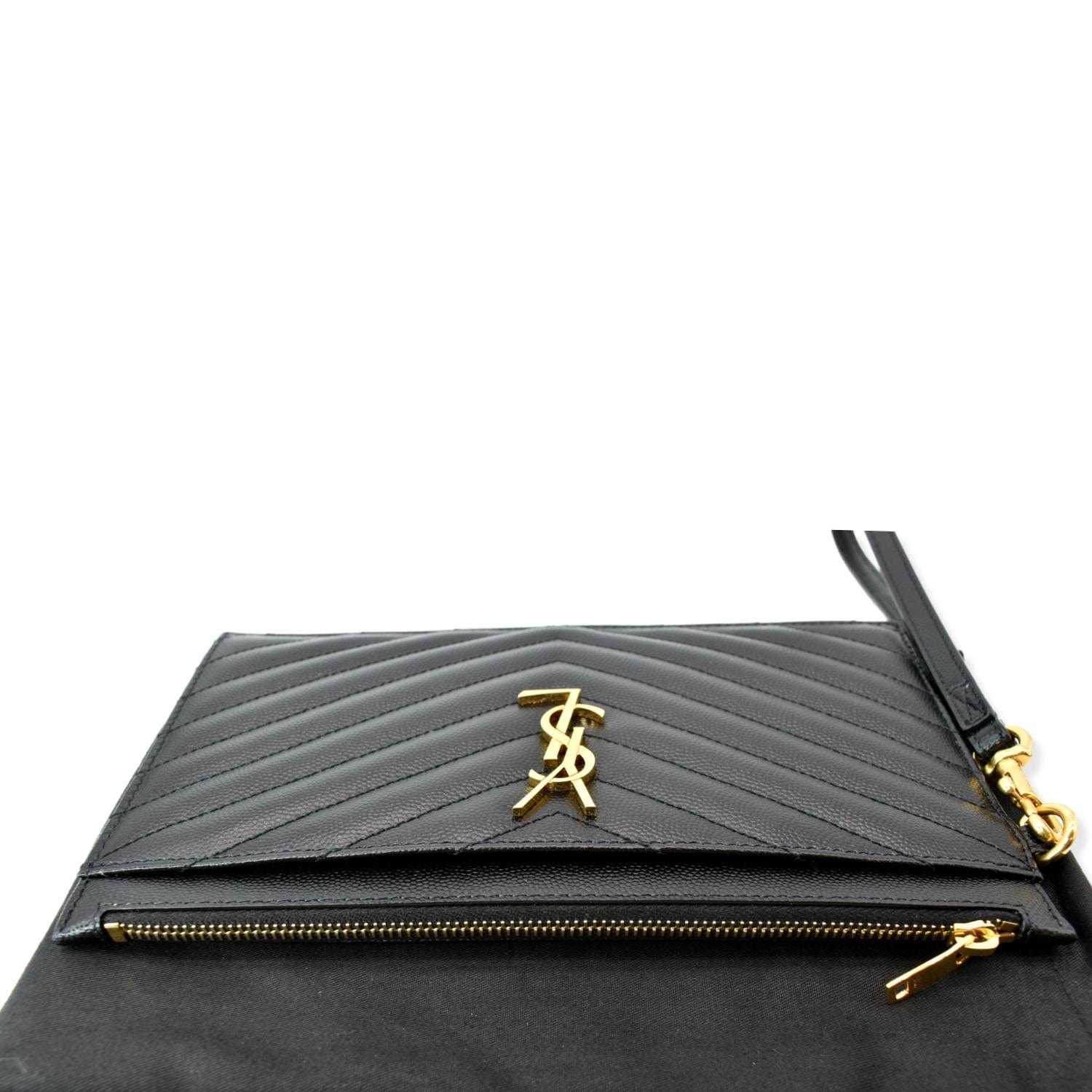 Yves Saint Laurent Black Matelass? Quilted Leather Monogram Large
