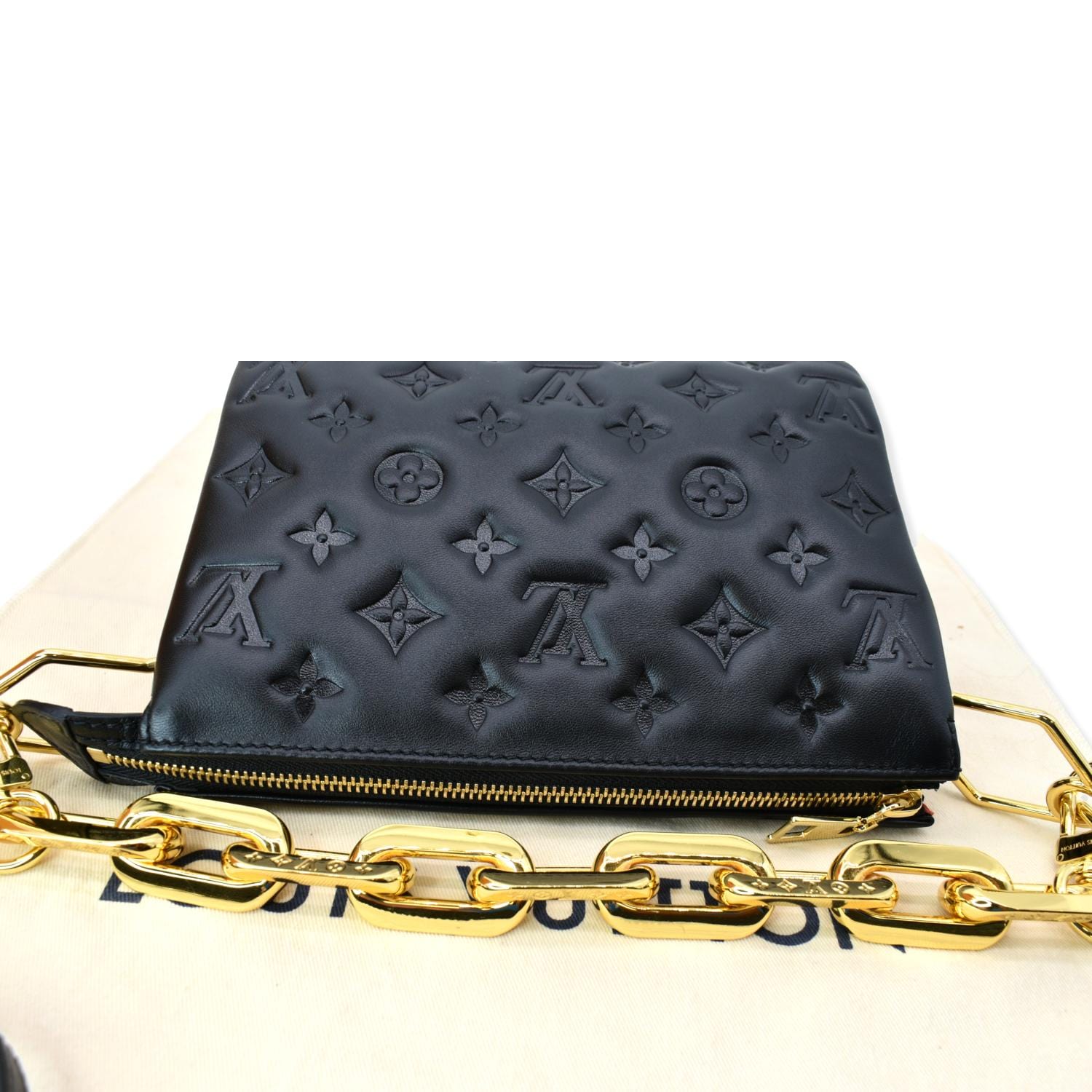 Louis Vuitton Black Monogram Embossed Puffy Leather Coussin iPhone 12/12Pro  Case at 1stDibs