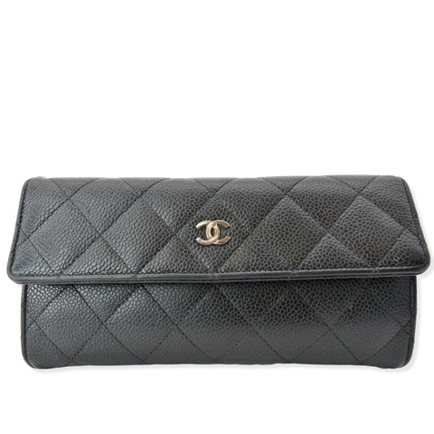 CHANEL Caviar Quilted CC Zip Card Holder Black | FASHIONPHILE