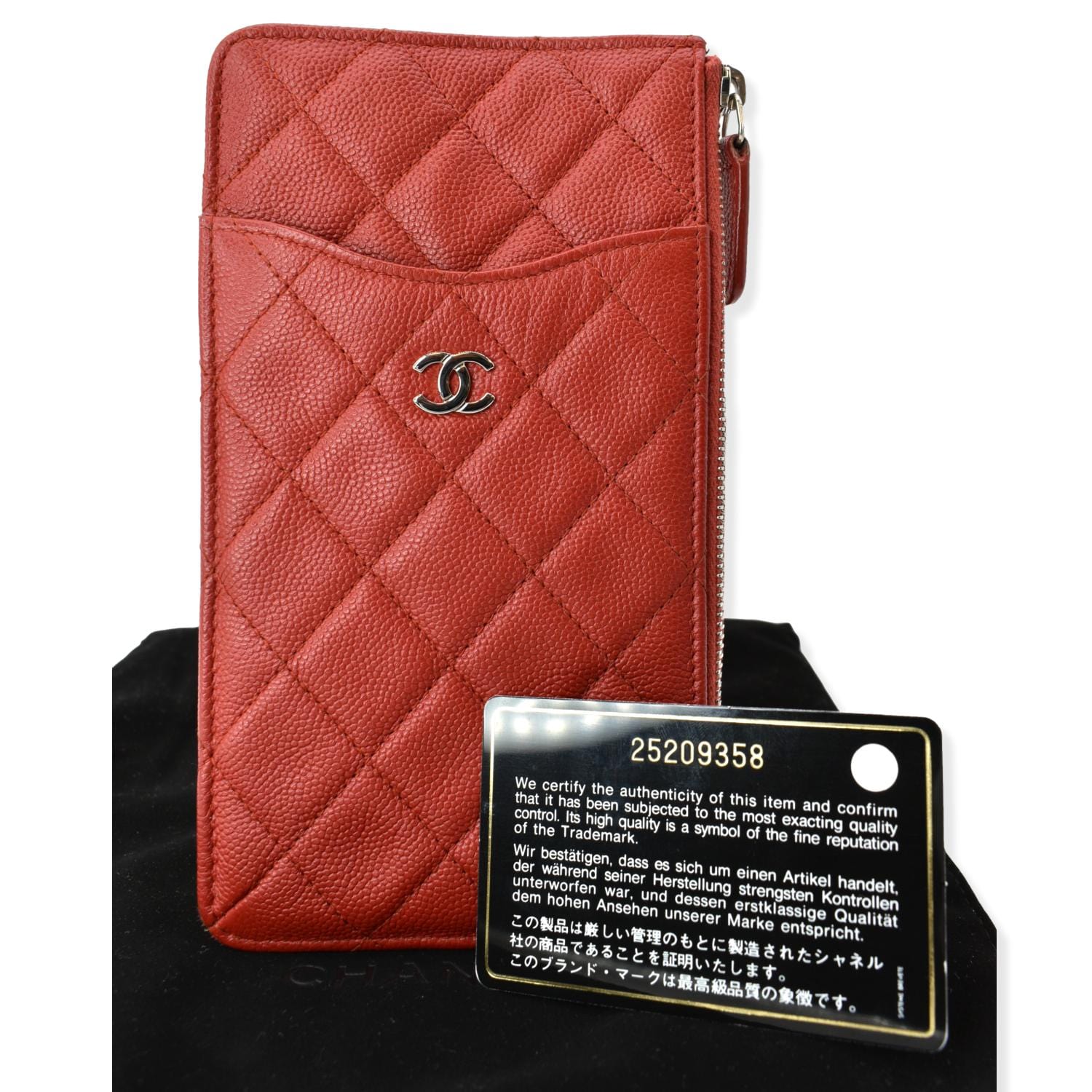 Chanel Blue Quilted Caviar Leather Phone Wallet  STYLISHTOP