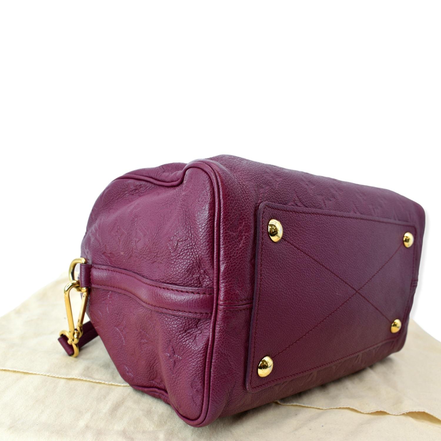 Speedy bandoulière cloth handbag Louis Vuitton Burgundy in Cloth