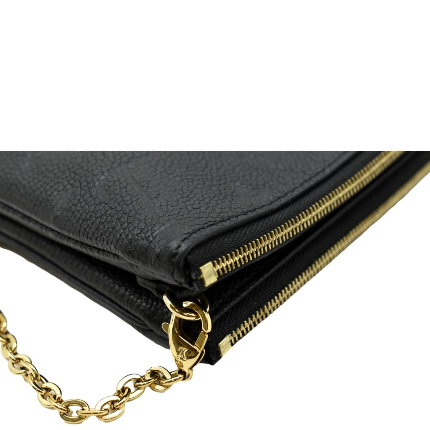 Louis Vuitton Second Bag Gold Hardware Clutch Wristlet on Chain