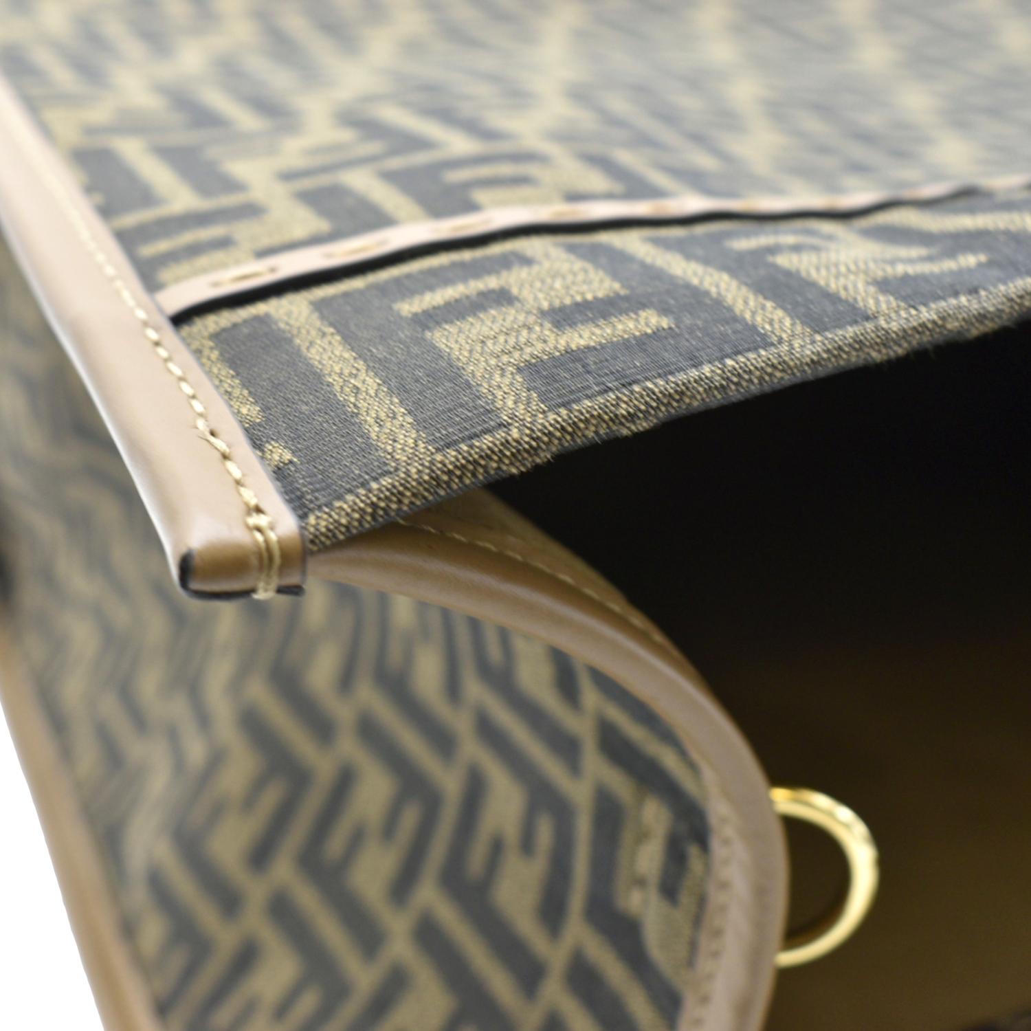 monogram-print leather clutch bag, FENDI