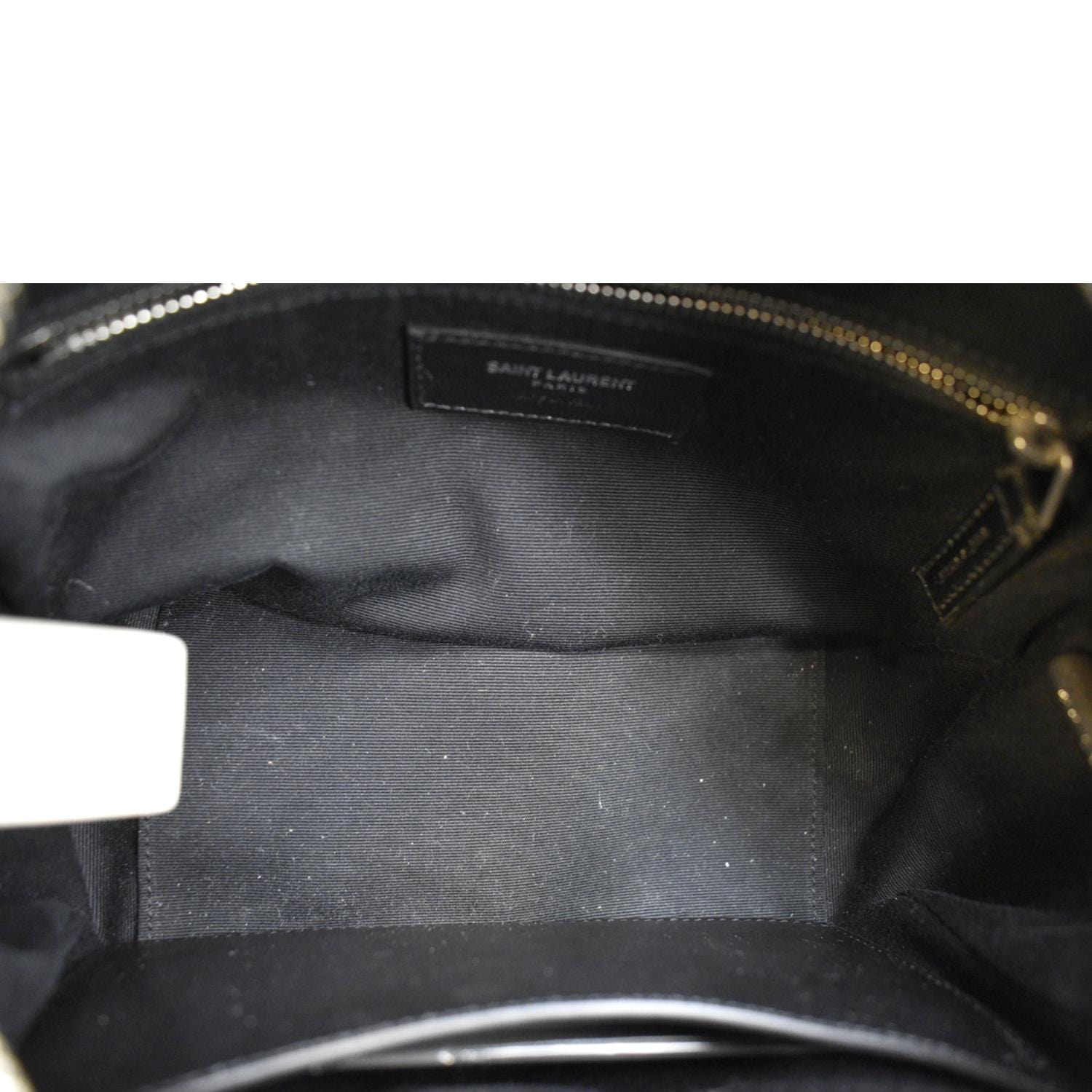 Yves Saint Laurent Talitha Medium Leather Bucket Crossbody Bag White