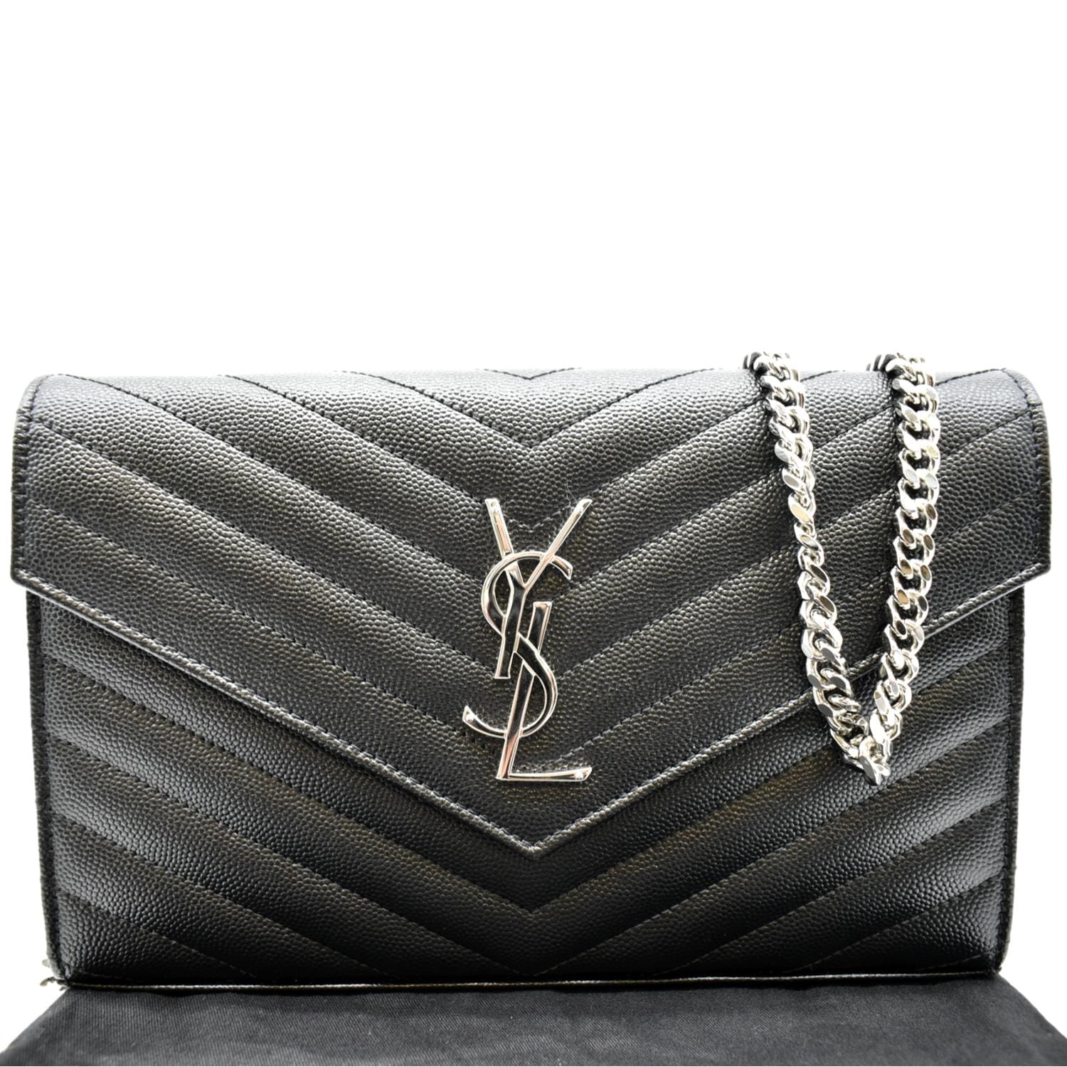 Saint Laurent YSL Small Wallet on Chain WOC in Red Grained Leather GHW –  Brands Lover