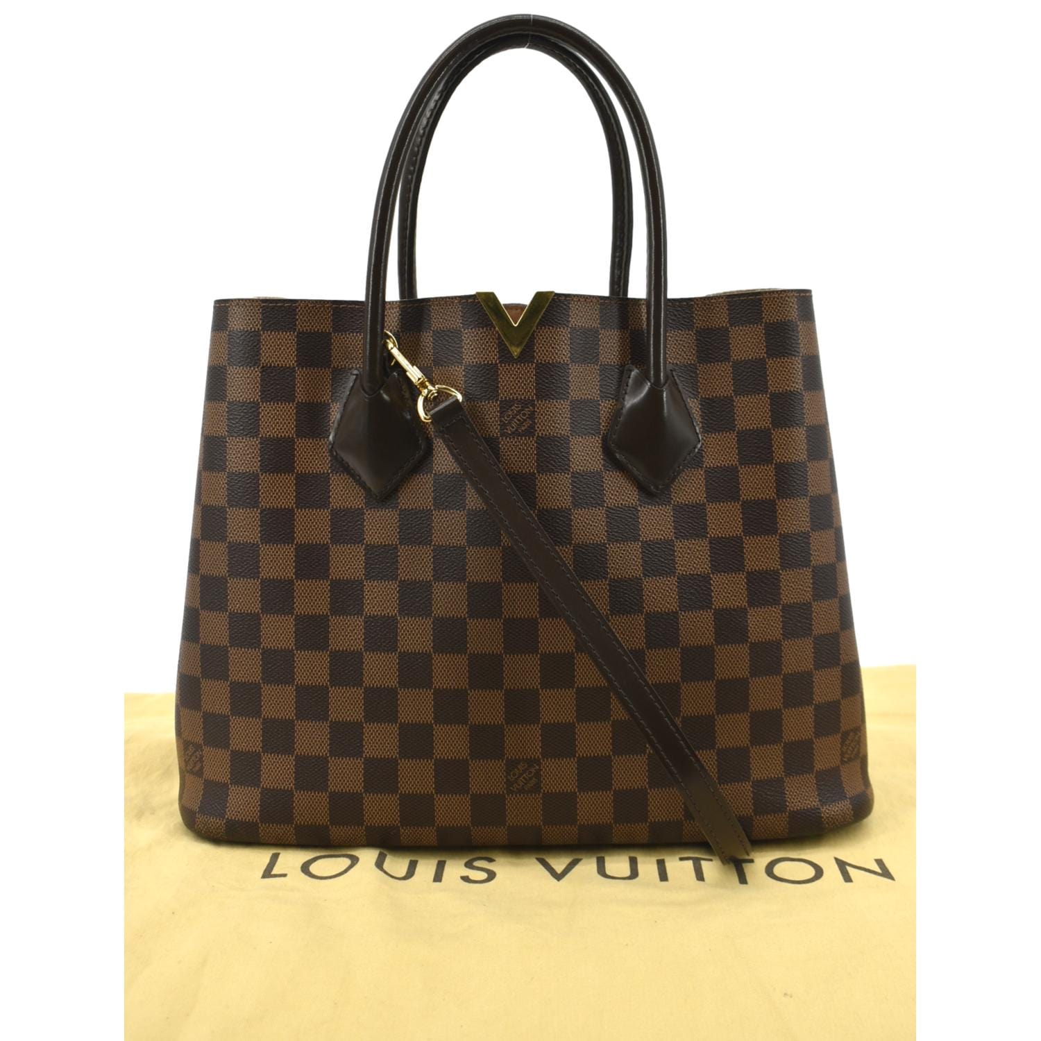 Louis Vuitton Kensington V Tote Bag Damier Ebene Canvas Preowned