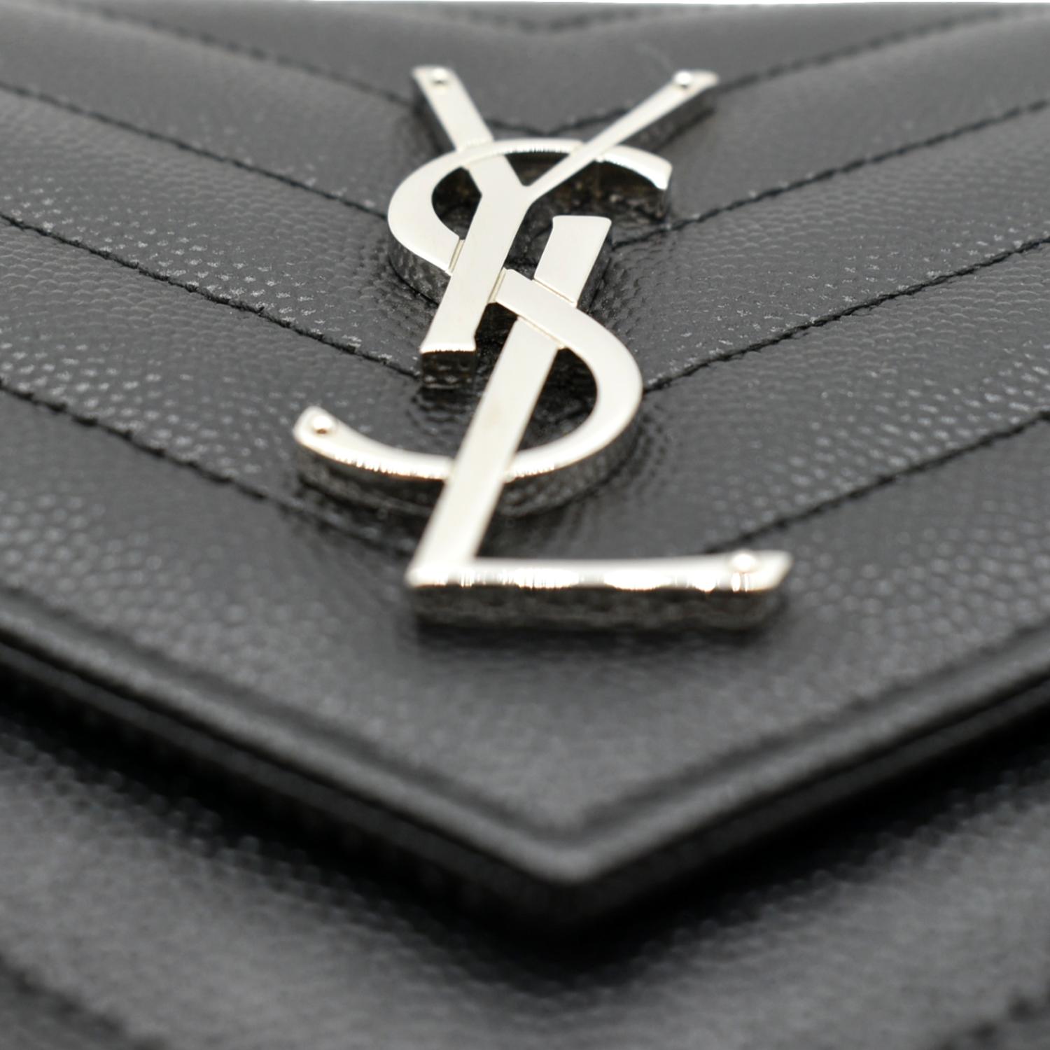 Saint Laurent Black Caviar Leather YSL Card Holder