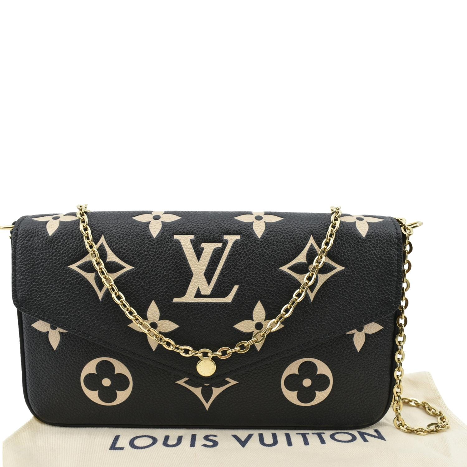LOUIS VUITTON Felicie Monogram Empreinte Chain Pochette Crossbody Bag