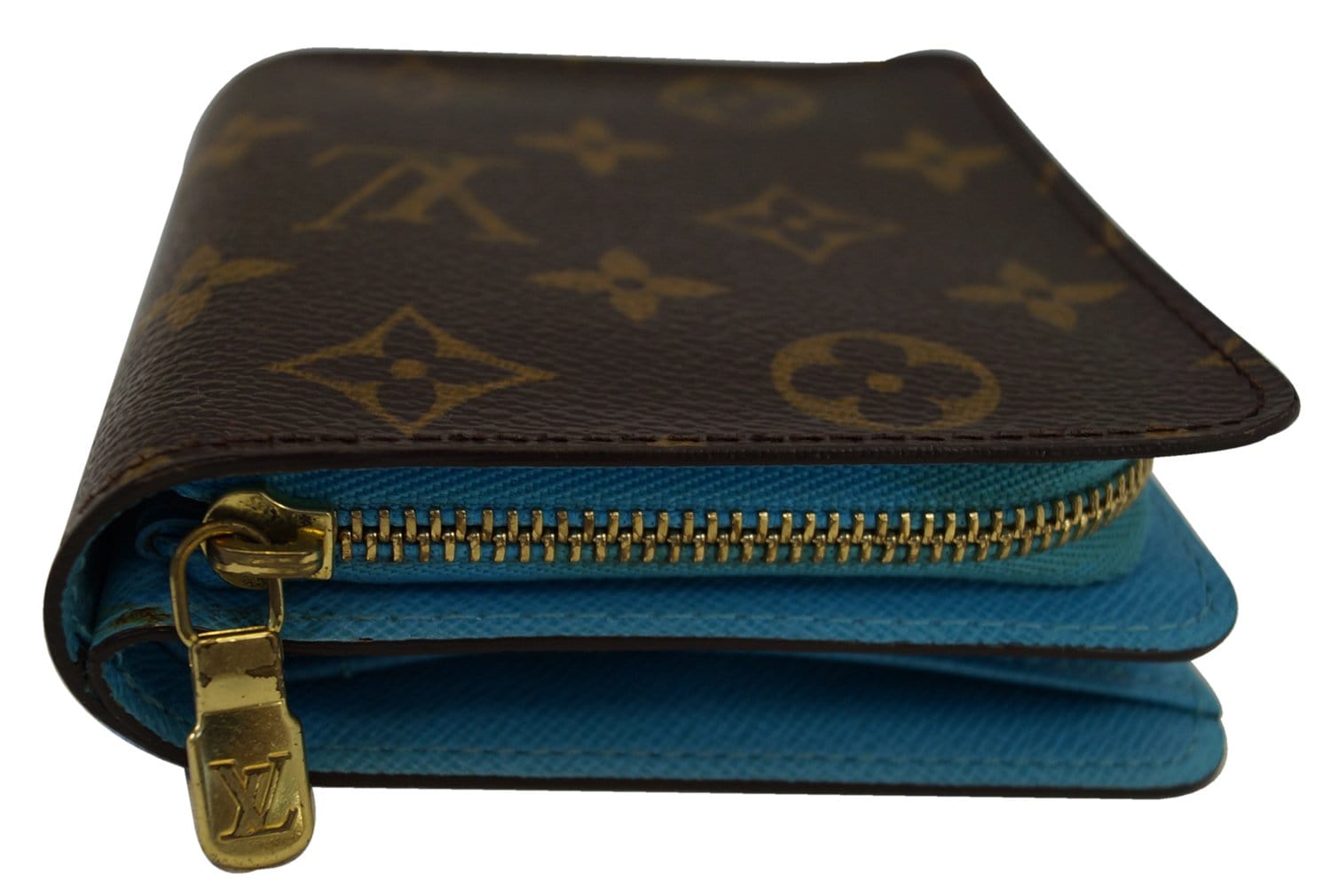 Authentic Louis Vuitton Monogram V Turquoise Zippy Long Wallet New