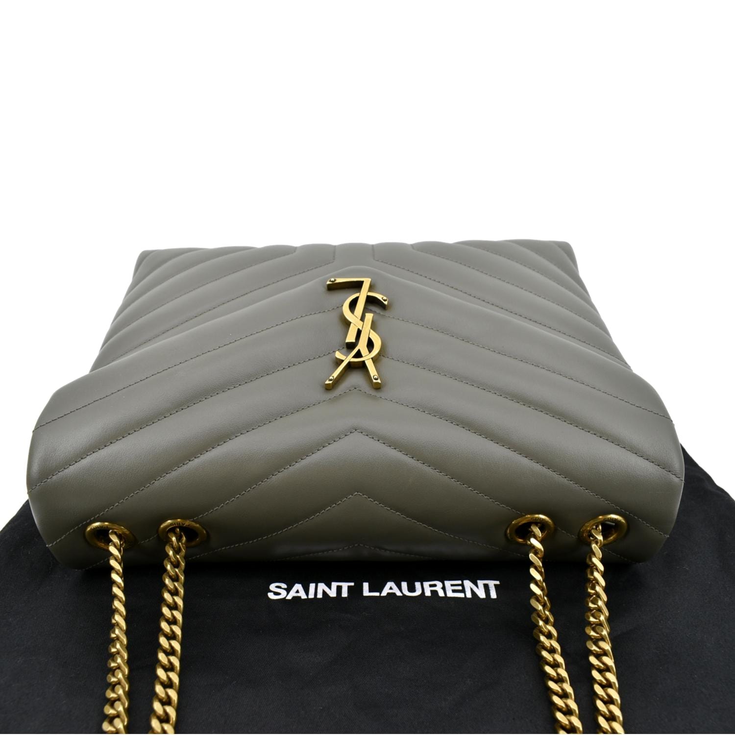 Saint Laurent Medium Loulou Chain Bag in Olive