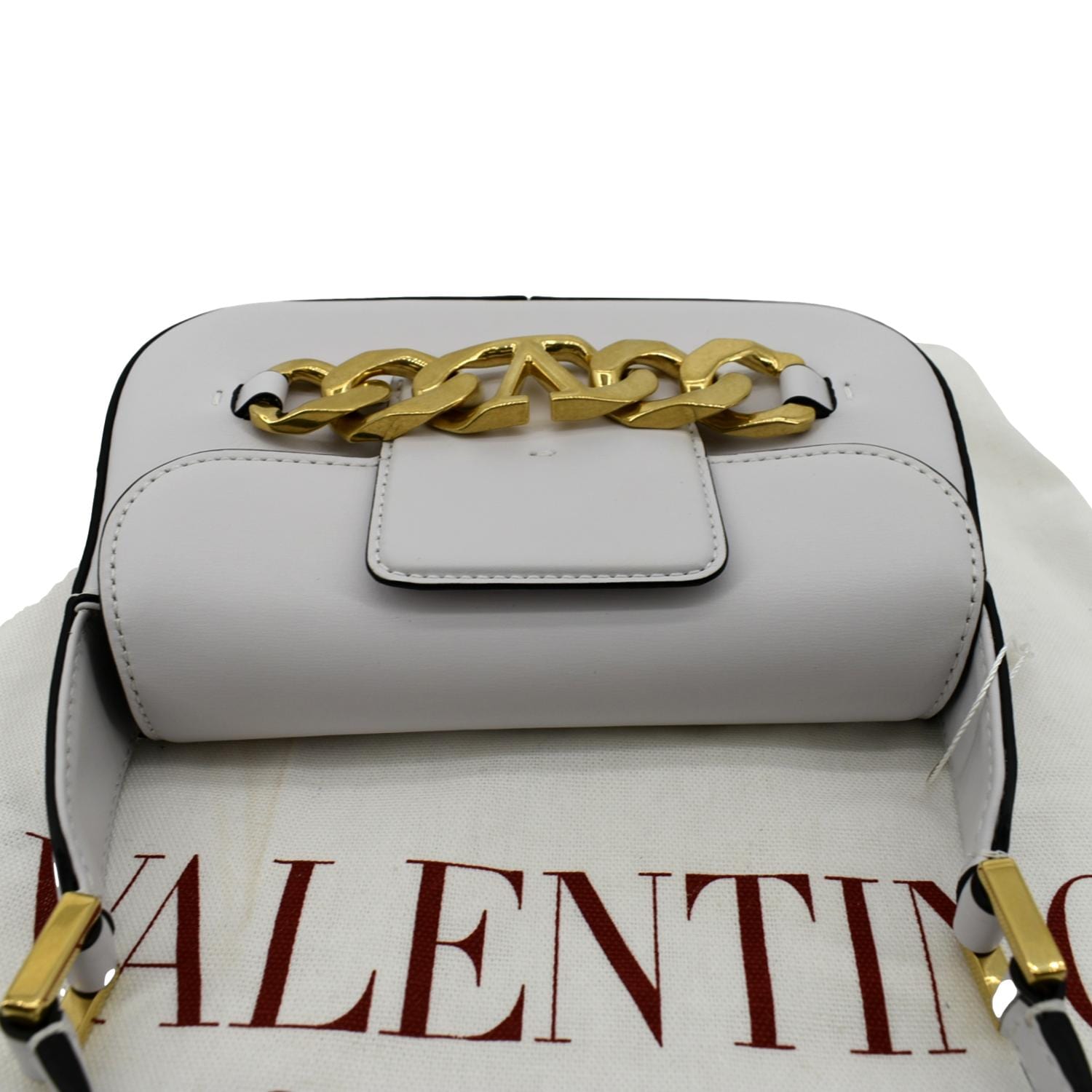 Valentino V Logo Chain Leather Shoulder Crossbody Bag