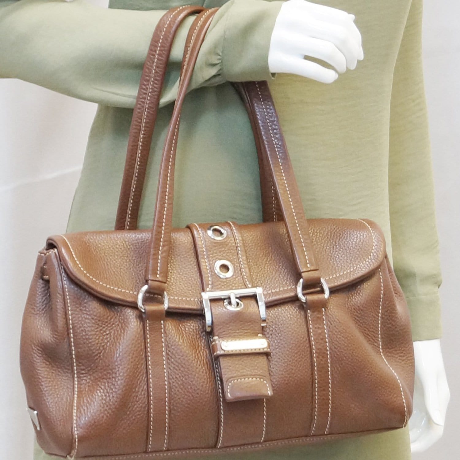 Prada Brown Leather Tassel Shoulder Bag at 1stDibs  brown tassel bag, prada  nylon crossbody, brown tassle bag