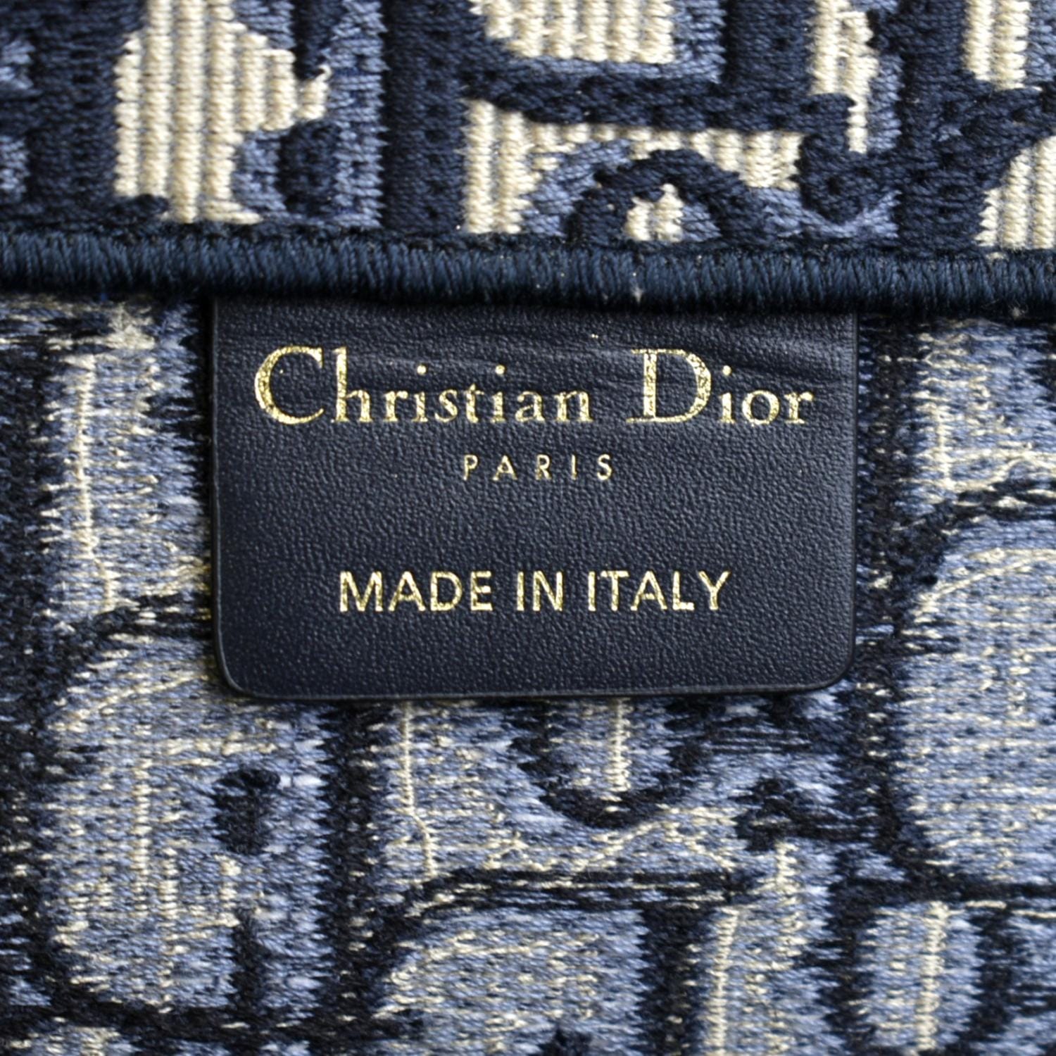 Brand New MEDIUM DIOR BOOK TOTE Gray Dior Oblique Embroidery
