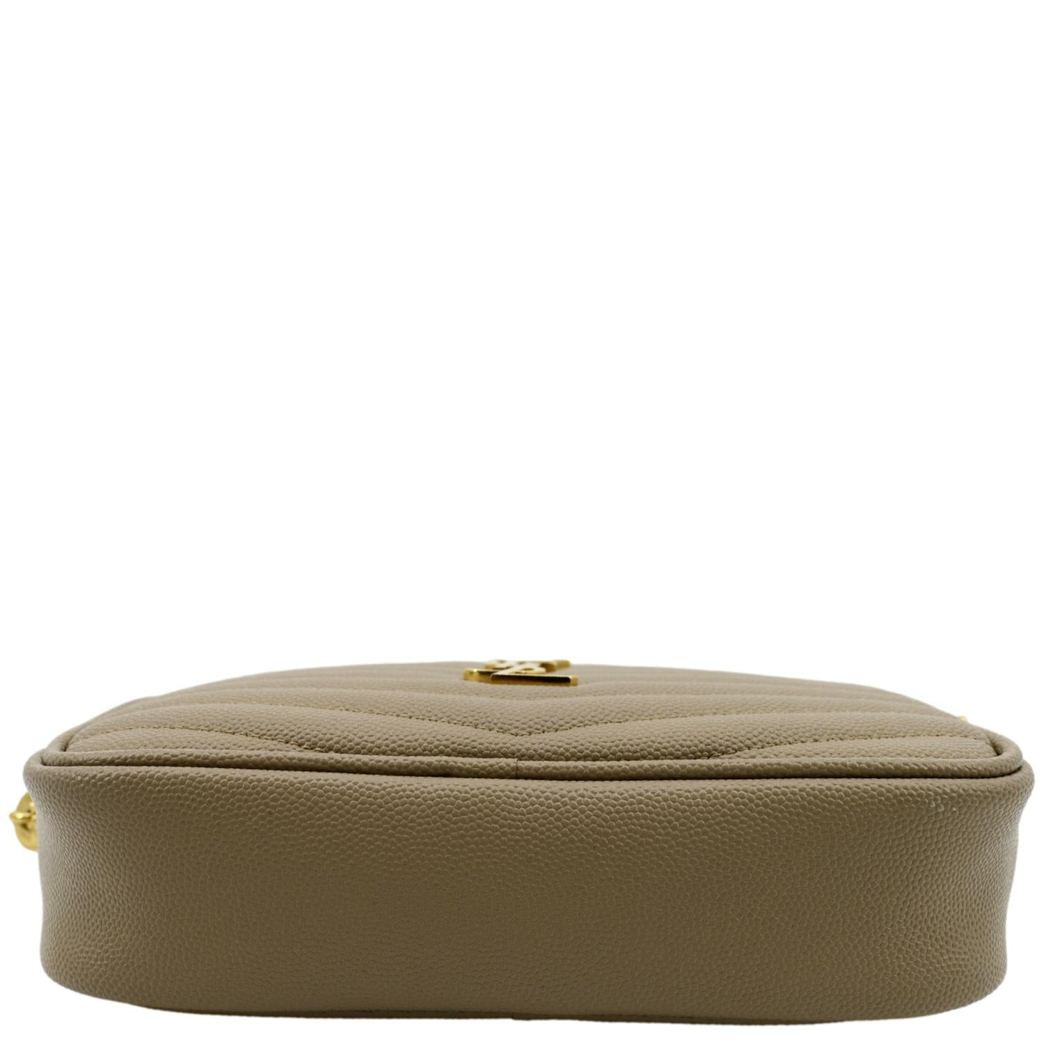 YVES SAINT LAURENT Mini Lou Grain De Poudre Camera Bag Beige