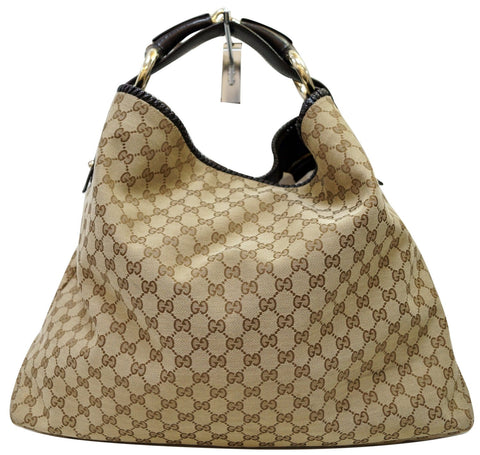 GUCCI GG Canvas Horsebit Large Hobo Bag 114900 