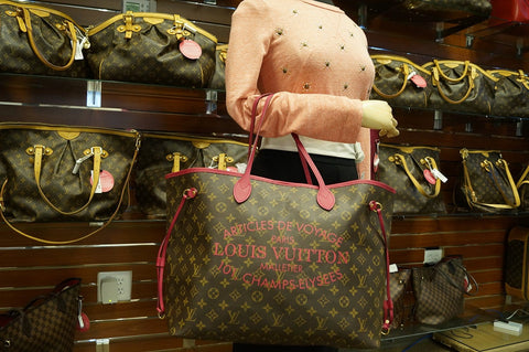 LOUIS VUITTON Rose Velours Monogram Ikat Neverfull GM Limited