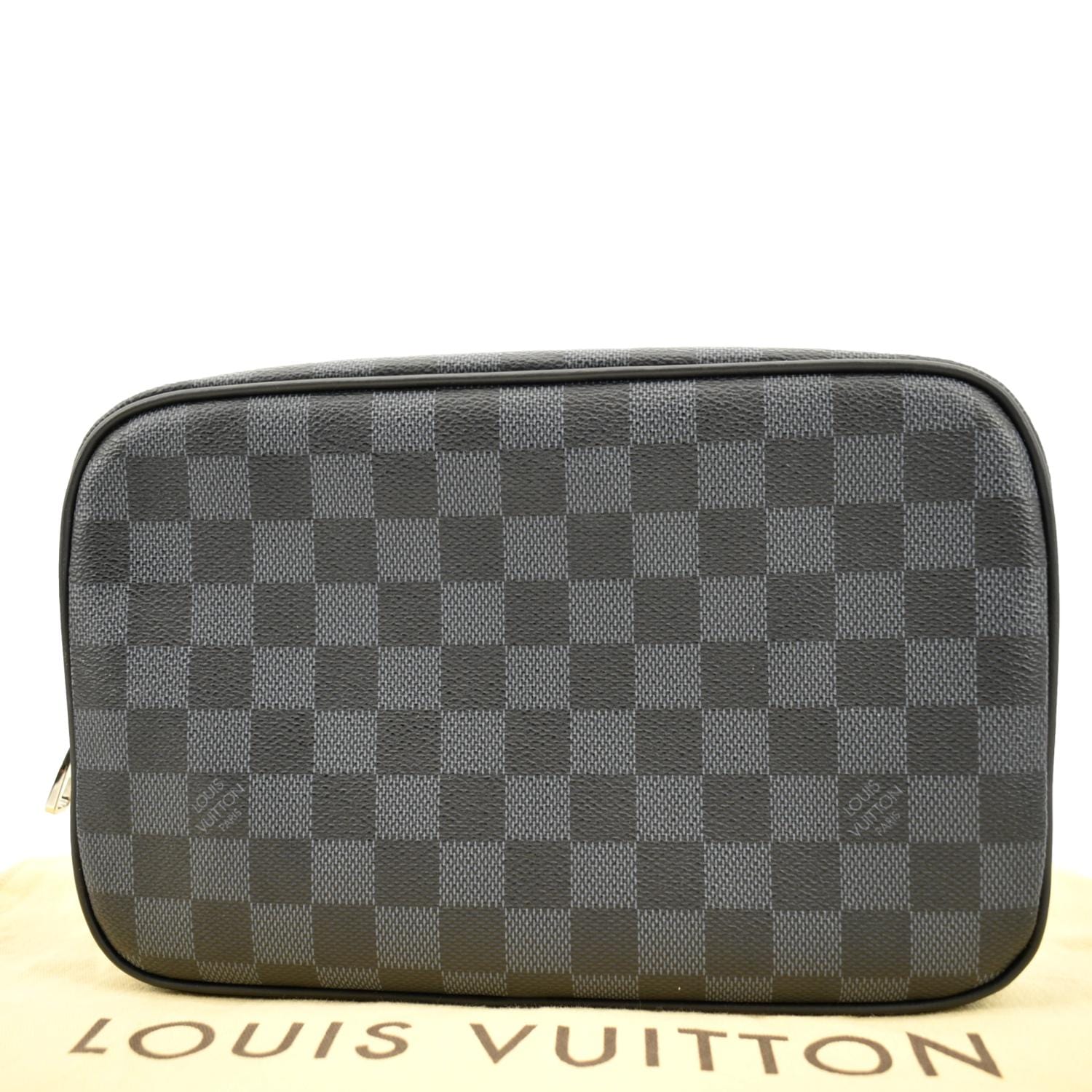 Louis Vuitton Black & Grey Coated Canvas Leather Trim Damier Graphite Wallets