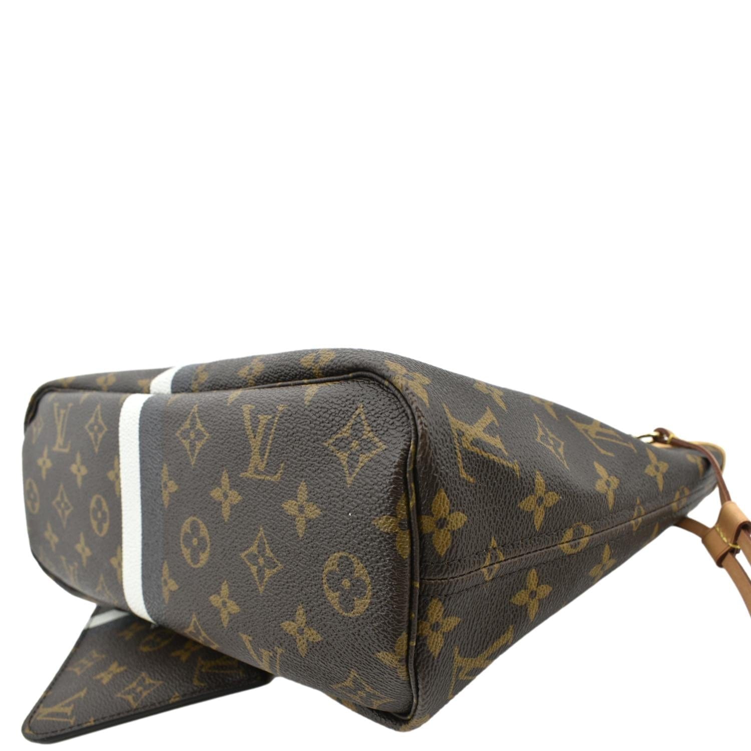 Louis Vuitton Neverfull MM Peony Monogram Leather Canvas Tote Handbag
