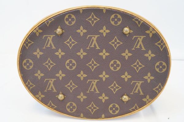 LOUIS VUITTON Monogram Brown Bucket GM Shoulder Bag