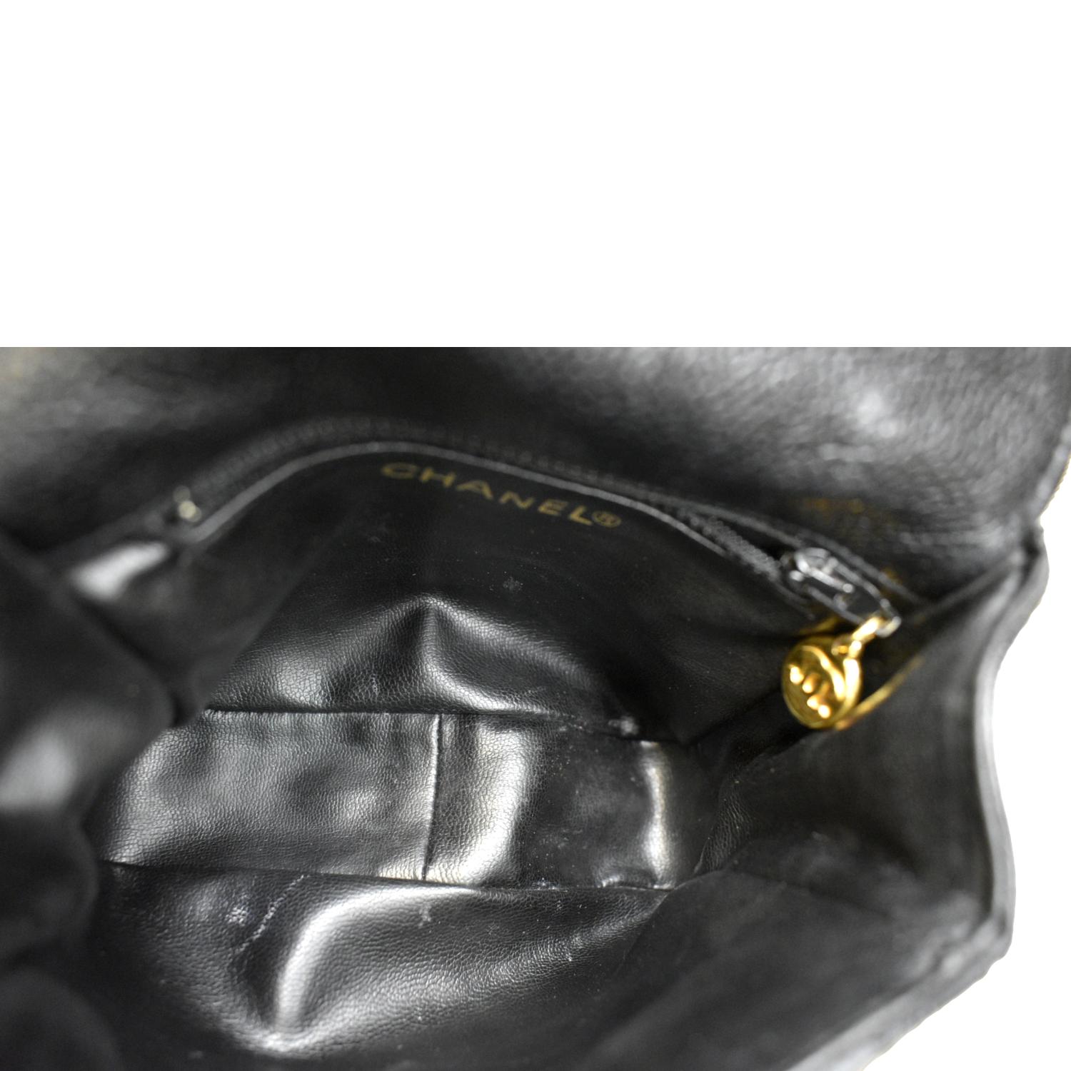 Vintage Chanel Black Caviar Leather Crossbody Bag