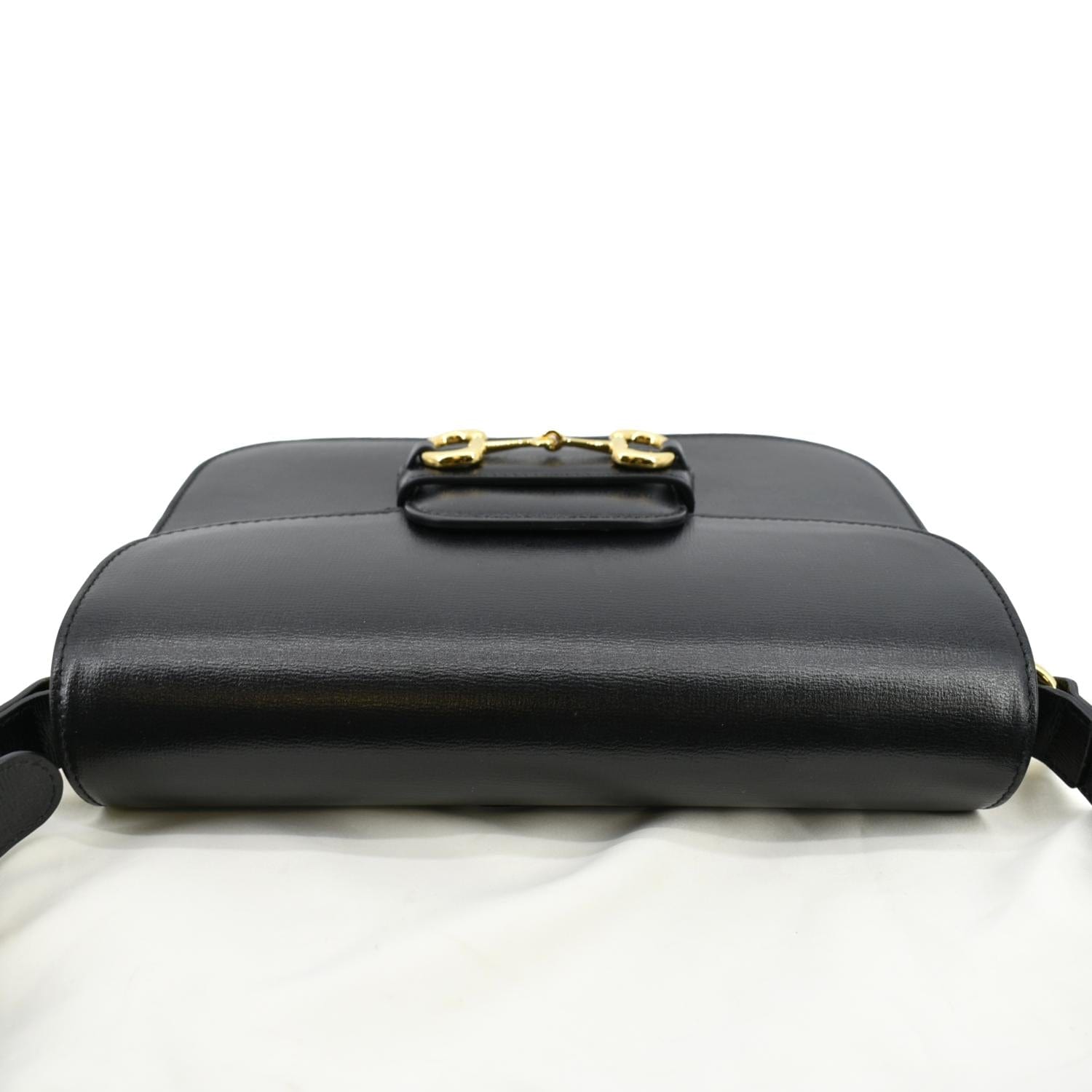 GUCCI 1955 Horsebit Small Shoulder Bag in Black Leather
