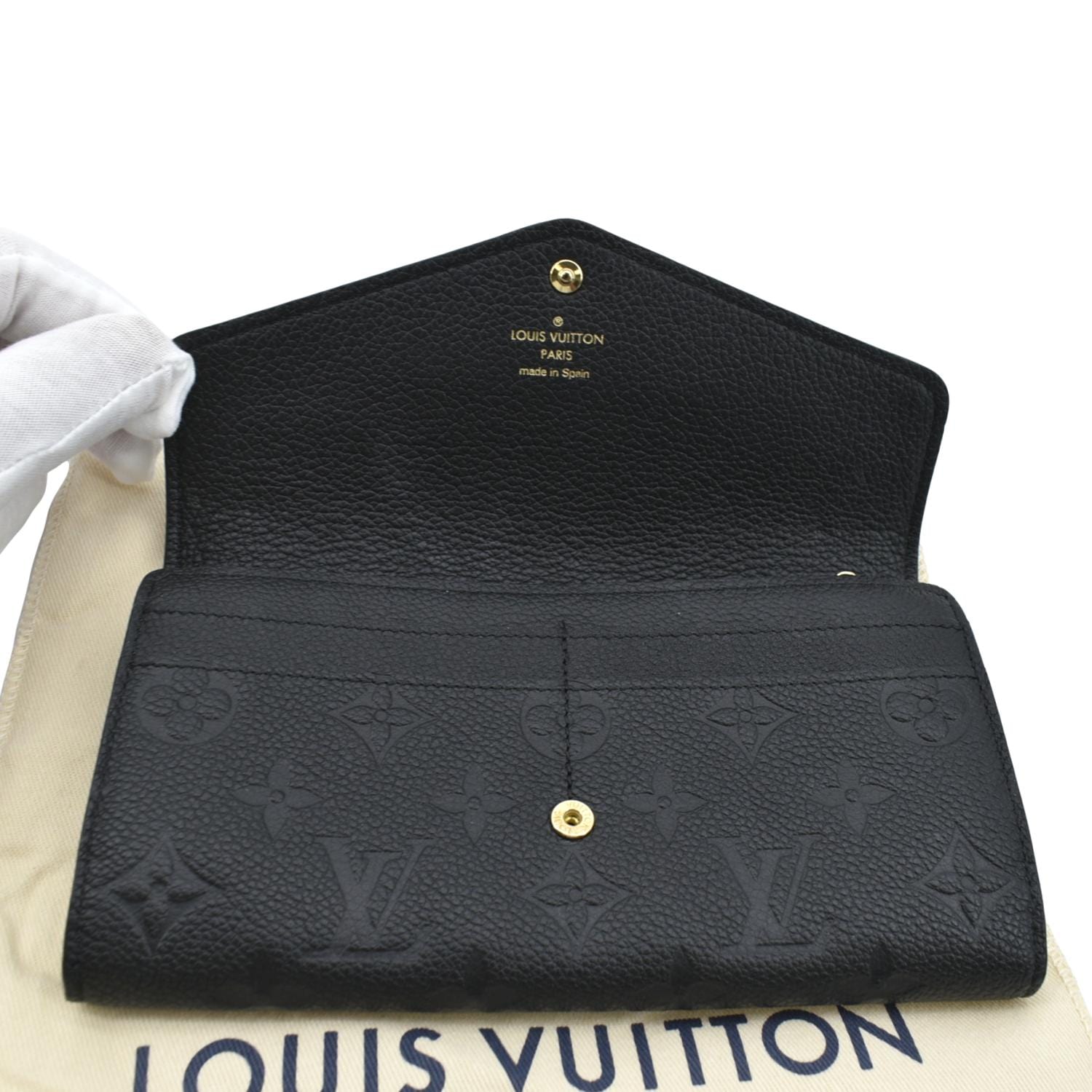 Louis Vuitton Sarah Wallet in Black Empreinte Monogram Leather