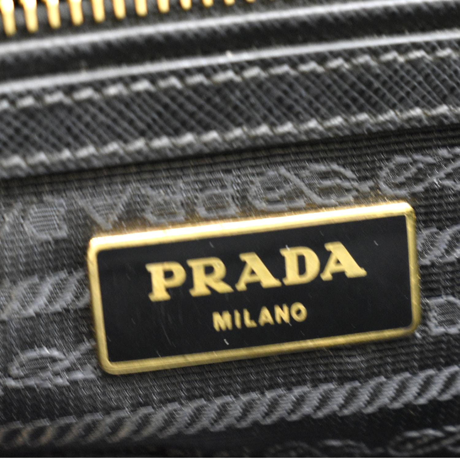 Prada Galleria Saffiano Leather Double Zip Bag, Small, Gray, Authentic $3900